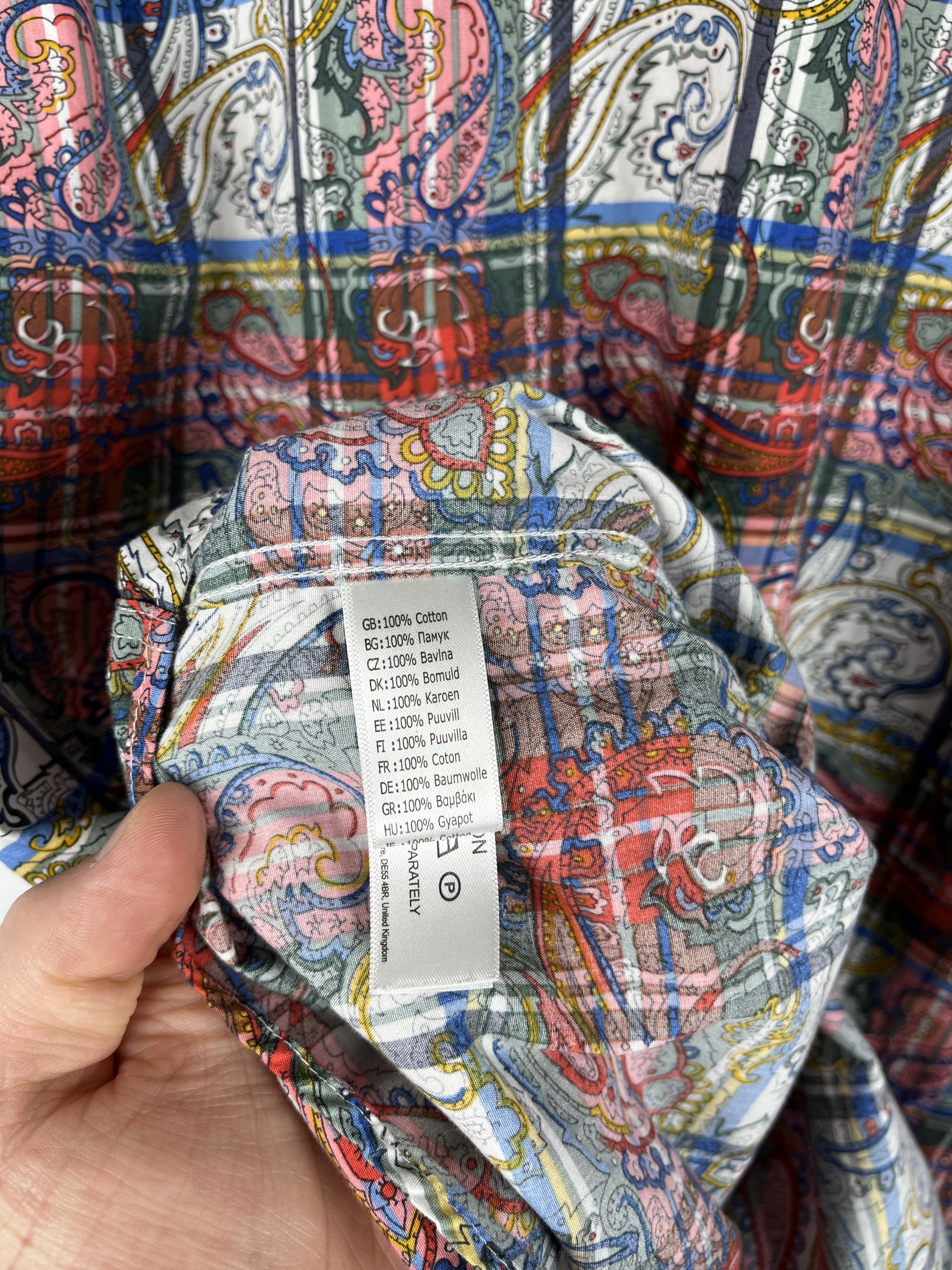 Viyella Viyella Paisley Check Pattern Short Sleeve Shirt Size US L / EU 52-54 / 3 - 10 Thumbnail