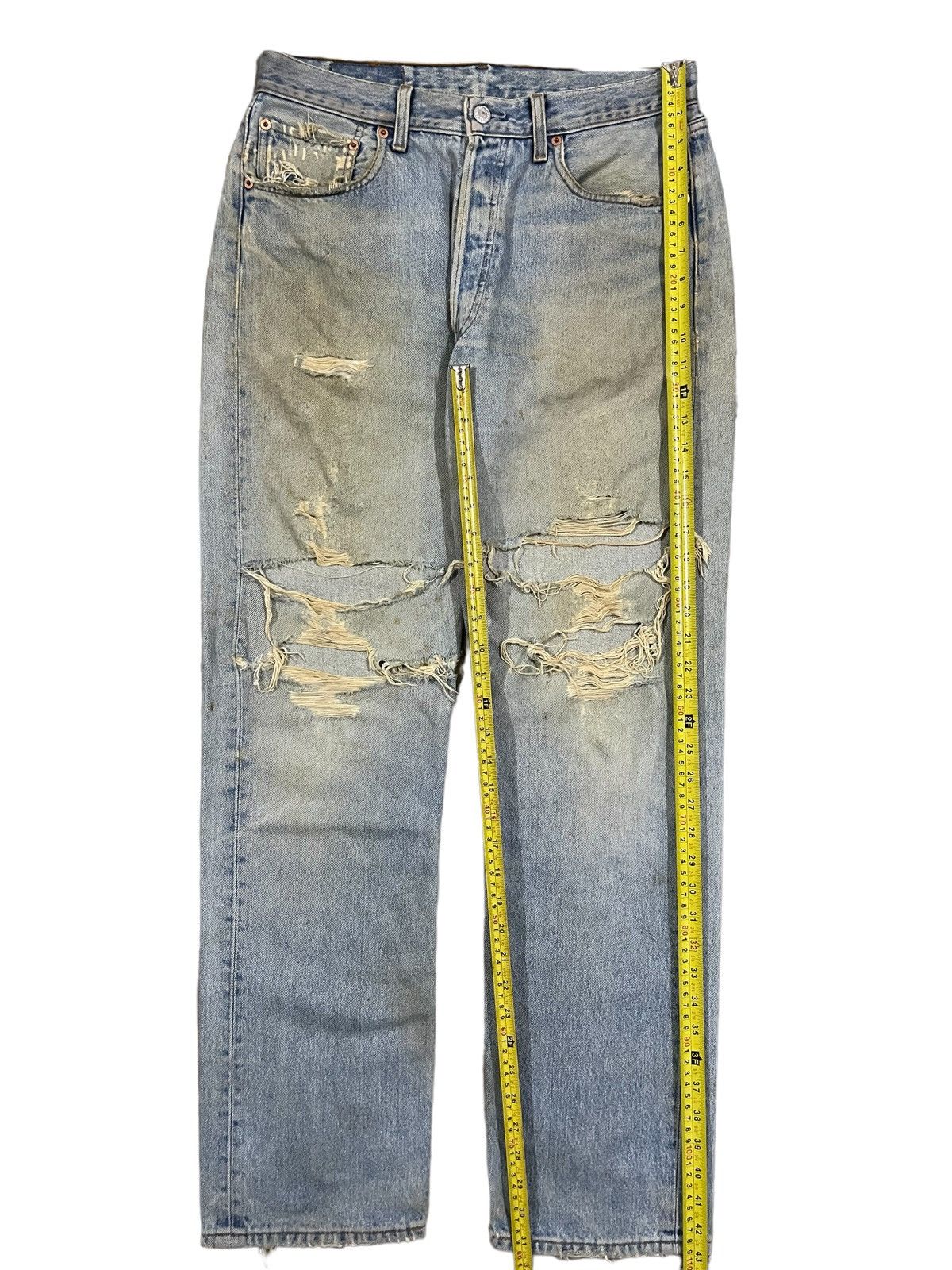 Levi's Vintage Levi’s 501 Destroy Dirty Mud Washed Distressed Jeans Size US 31 - 16 Thumbnail
