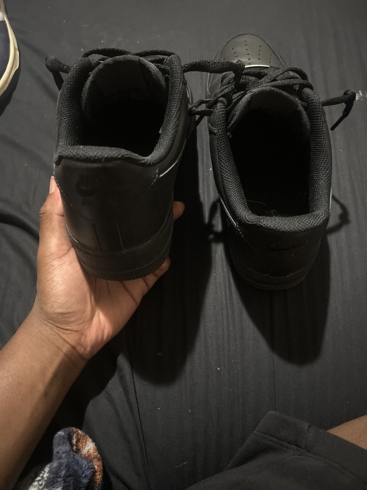 Nike Black Air Force 1s Size US 8.5 / EU 41-42 - 2 Thumbnail