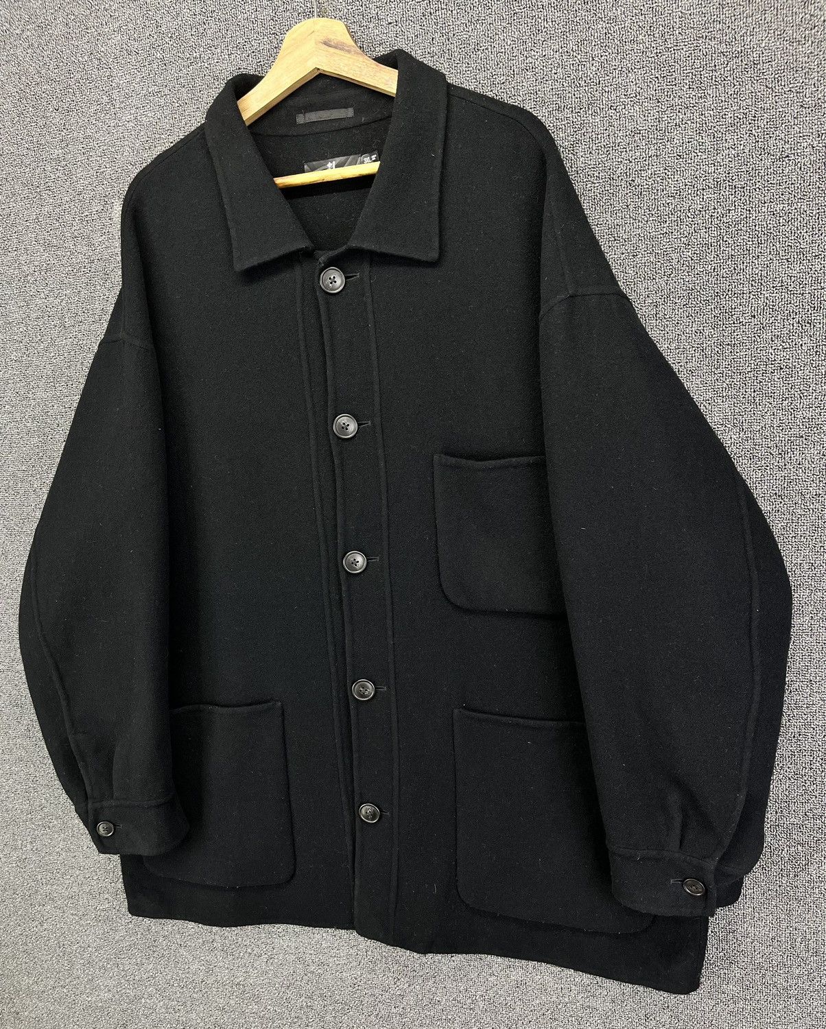 Jil Sander × Uniqlo Jil Sander x Uniqlo Black Button Up Wool Jacket Size US XXL / EU 58 / 5 - 2 Thumbnail