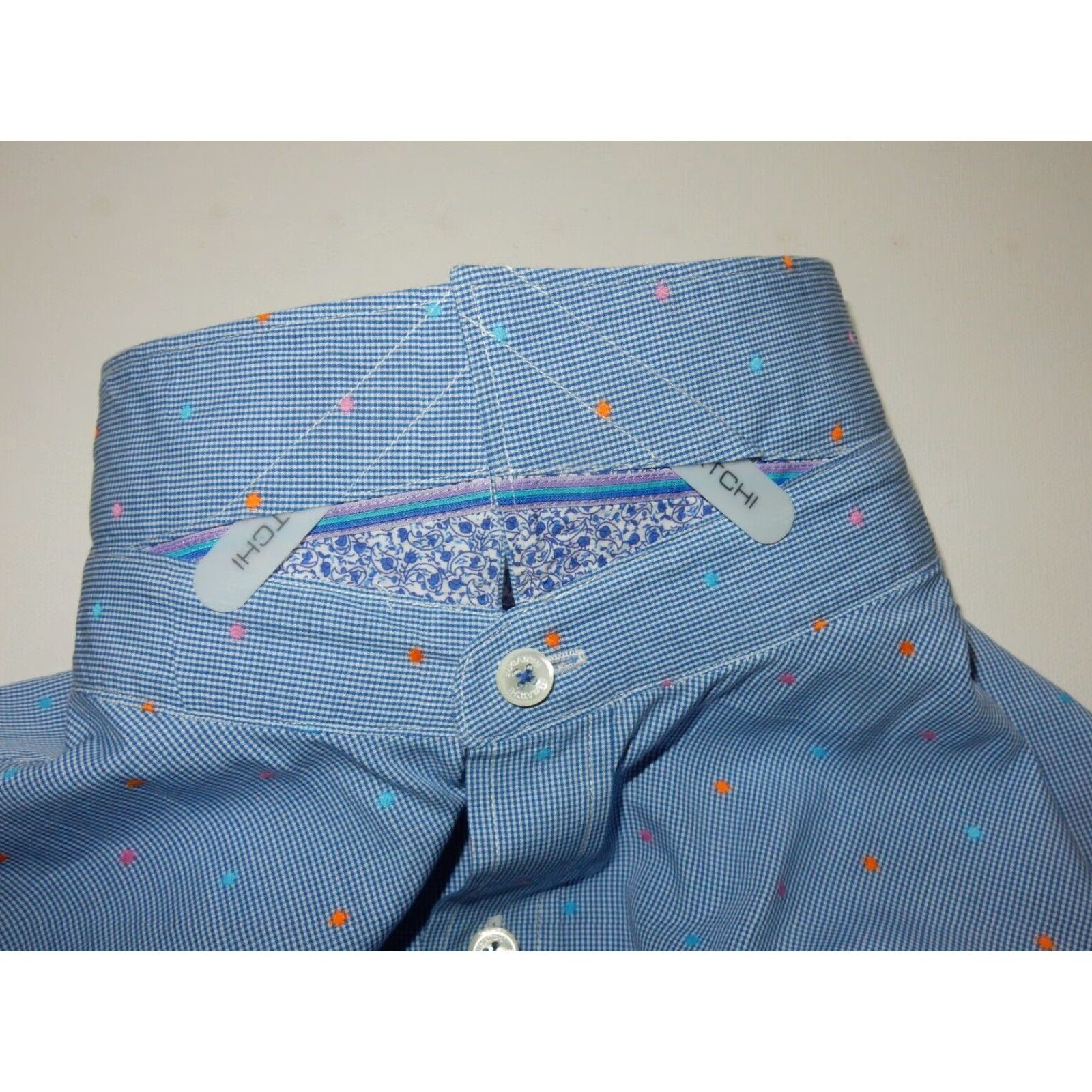 BUGATCHI Bugatchi Uomo Blue Long Sleeve Button-Up Shirt XL Shaped Fit Mens Size US XL / EU 56 / 4 - 4 Thumbnail