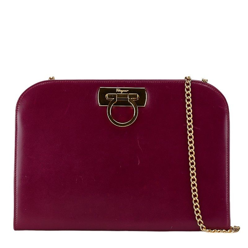Salvatore Ferragamo Salvatore Ferragamo Salvatore Ferragamo Gancini Leather Chain Shoulder Bag BV-210587 Leather Crossbody Bag BV-210587 in Very Good Condition Size ONE SIZE - 1 Thumbnail