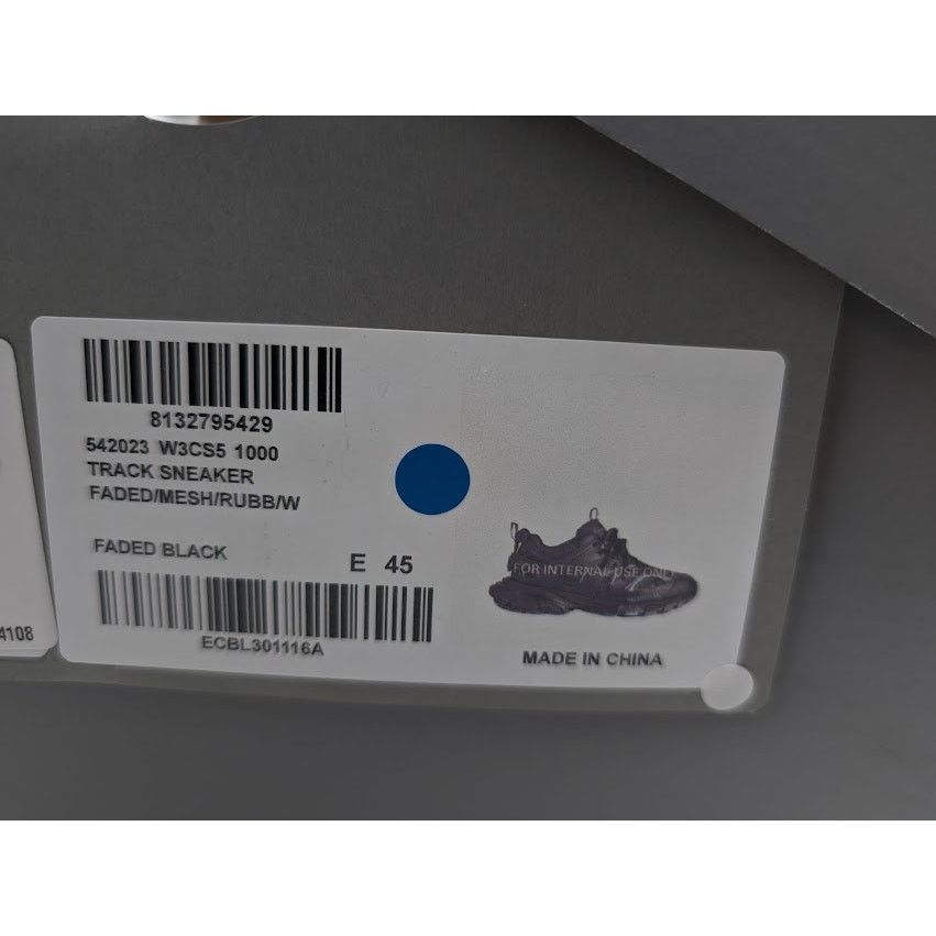 Balenciaga o1rshd1 Track Low-Top Sneakers in Faded Black Size US 12 / EU 45 - 24 Thumbnail