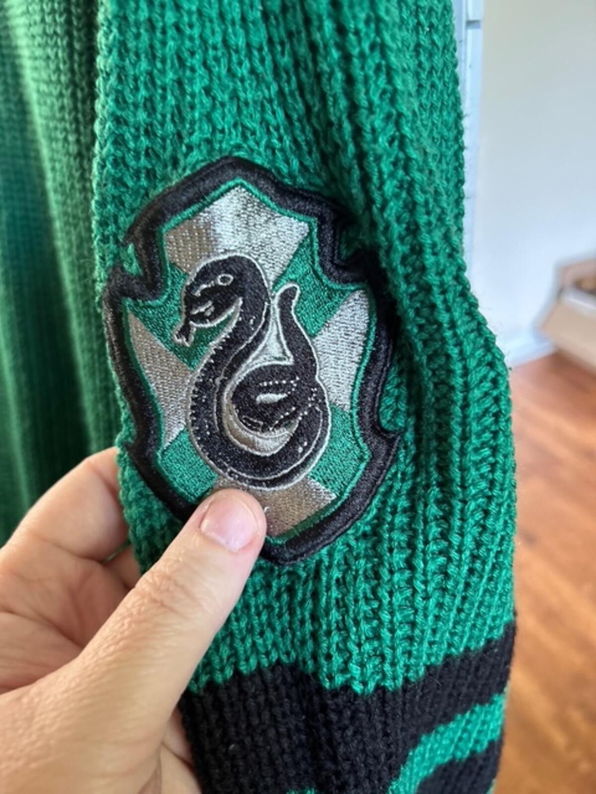 Unknown London Harry Potter Green Slytherin Knit Sweater Dress w Patches L Size L / US 10 / IT 46 - 3 Thumbnail