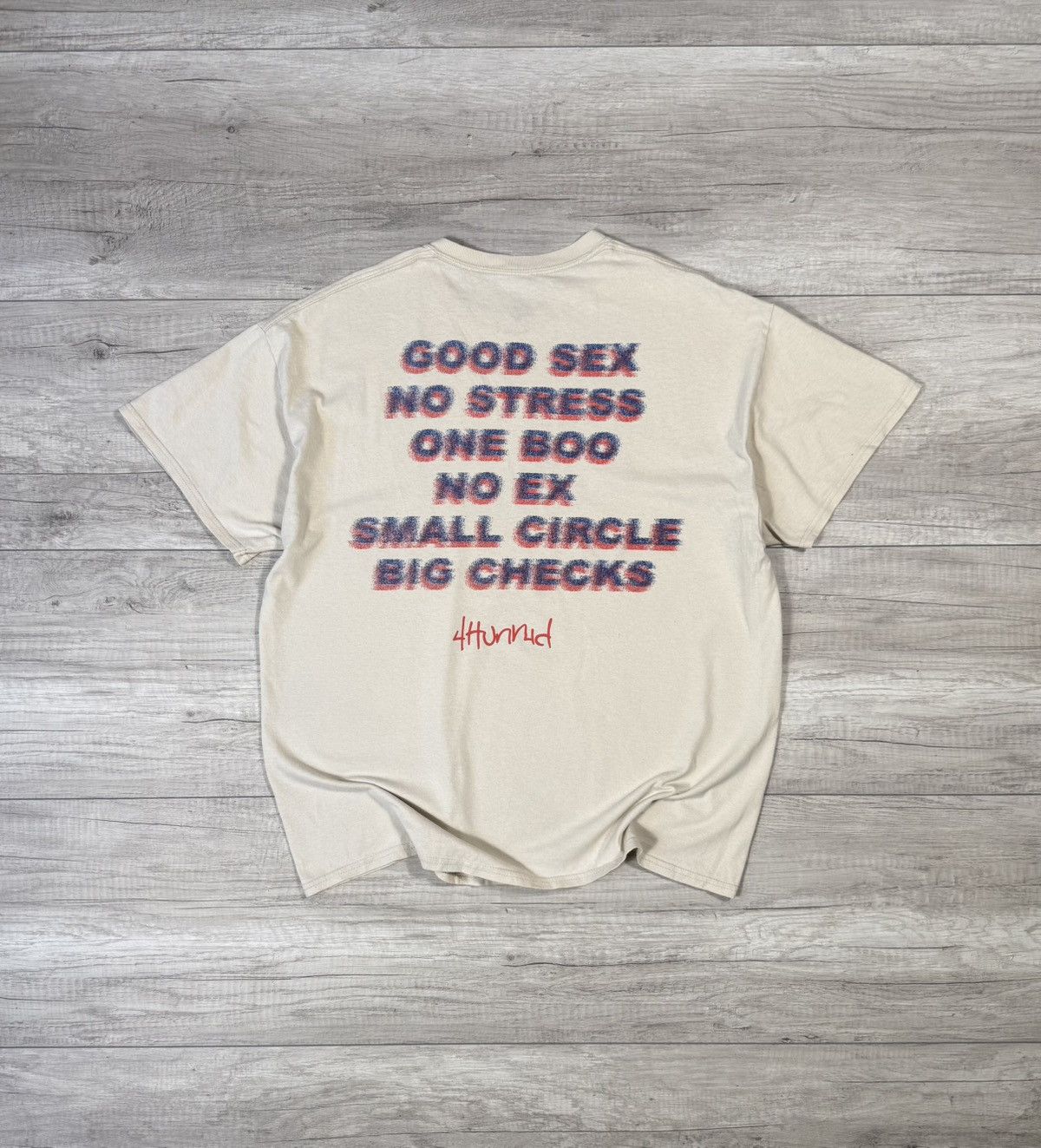 4HUNNID 4 HUNNID Good Sex No Stress One Boo No Ex Small Circle Tee Size US XL / EU 56 / 4 - 1 Thumbnail