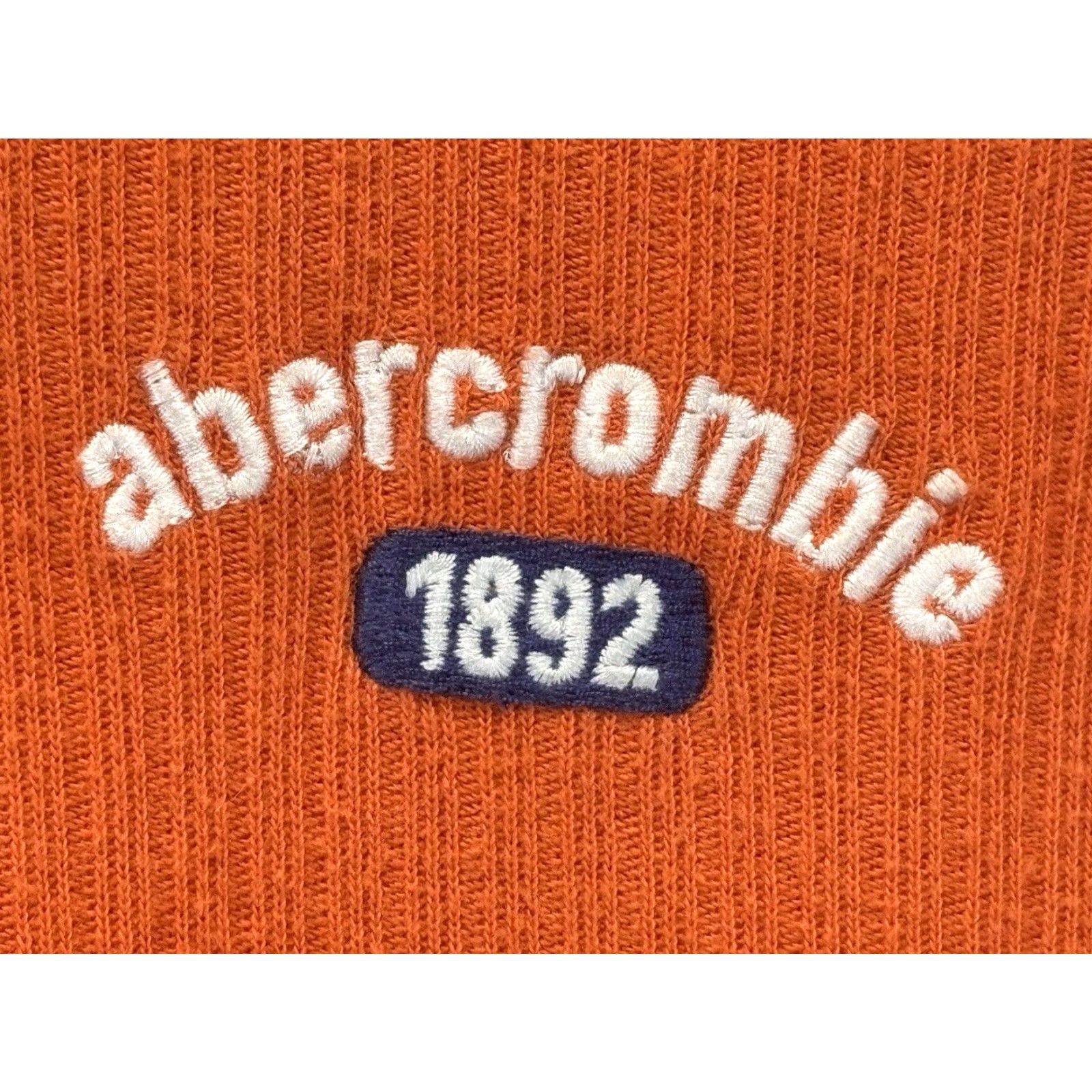 Abercrombie & Fitch VINTAGE Abercrombie & Fitch Ribbed Long Sleeve V-Neck Shirt Adult Extra Large Orange Cotton 90s Mens Size US XL / EU 56 / 4 - 4 Thumbnail