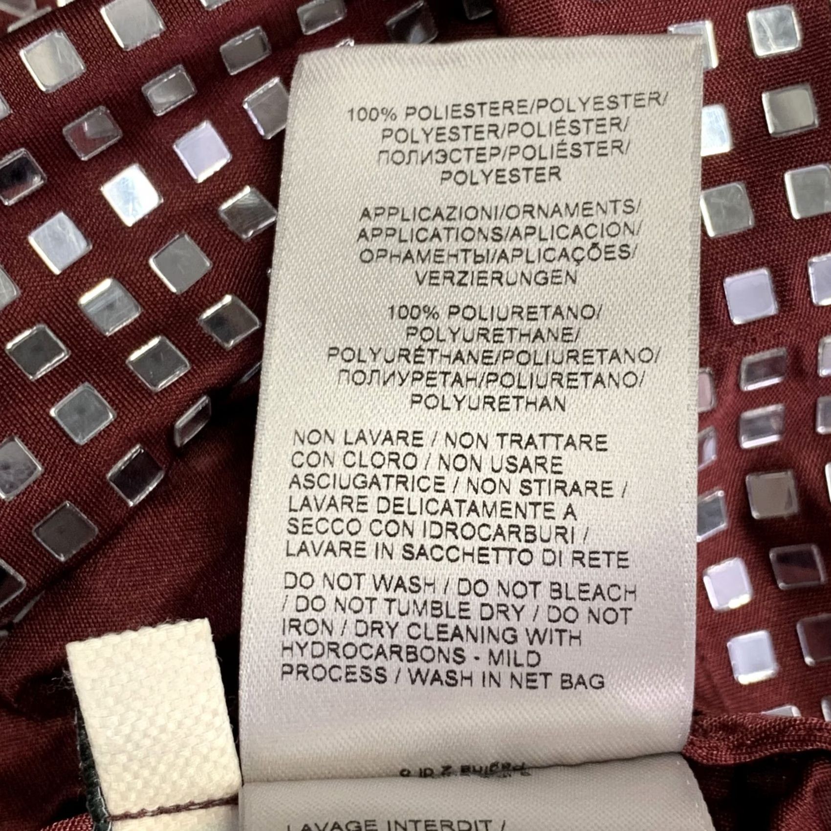 Bottega Veneta BOTTEGA VENETA Shirt Burgundy Silver Satin Jersey Embellishment Fall 2019 S Womens Size S / US 4 / IT 40 - 7 Thumbnail