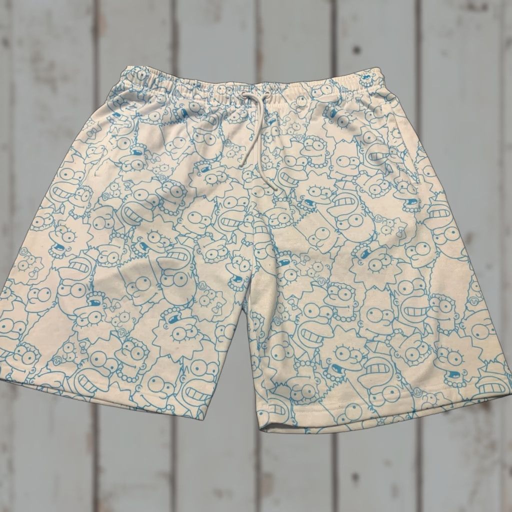 Vintage VINTAGE The Simpsons Sweat Shorts Men 2XL White Graphic 90s Size US 39 - 1 Thumbnail