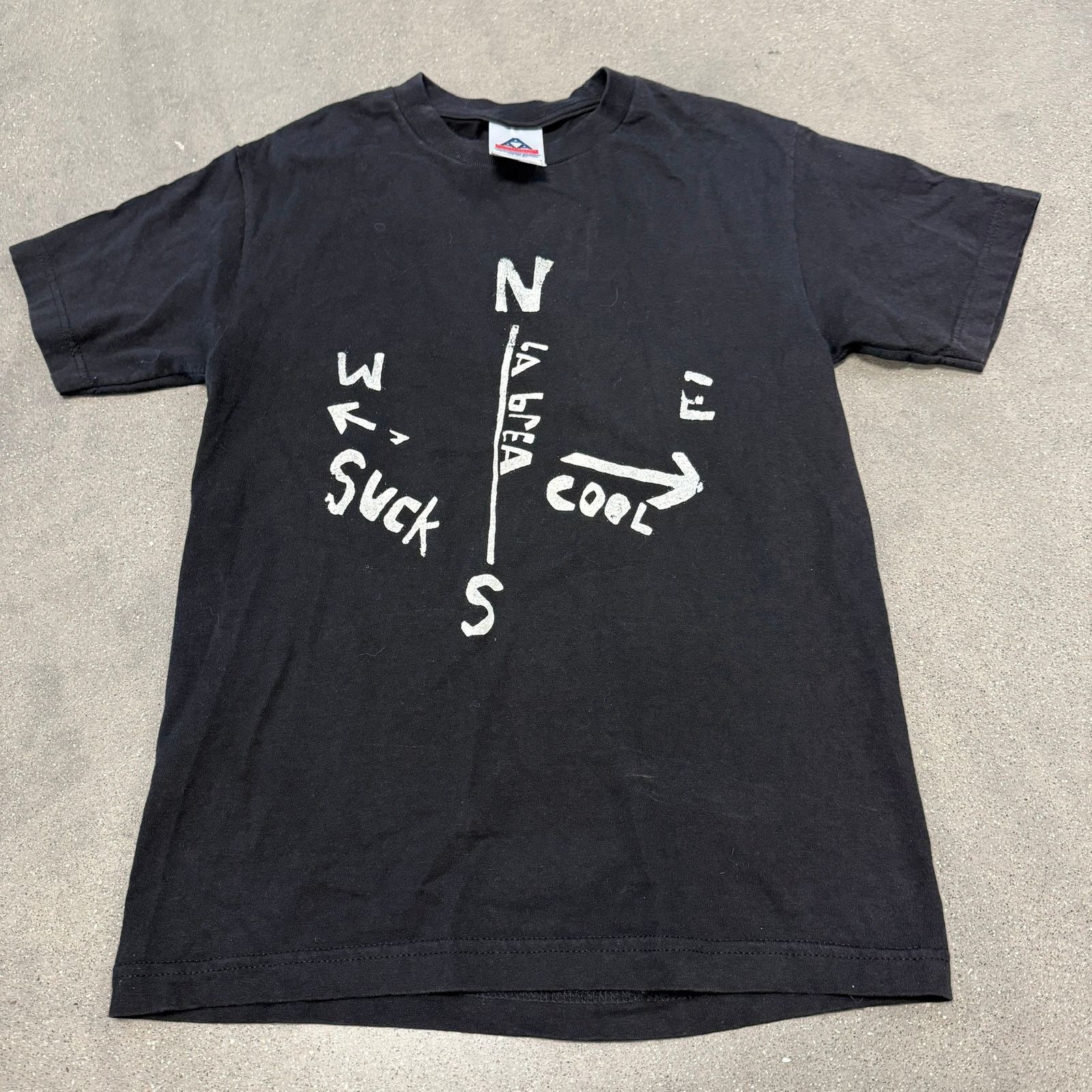 Vintage Vtg Los Angeles La Brea Street East Cool West Sucks Small Size US S / EU 44-46 / 1 - 1 Thumbnail