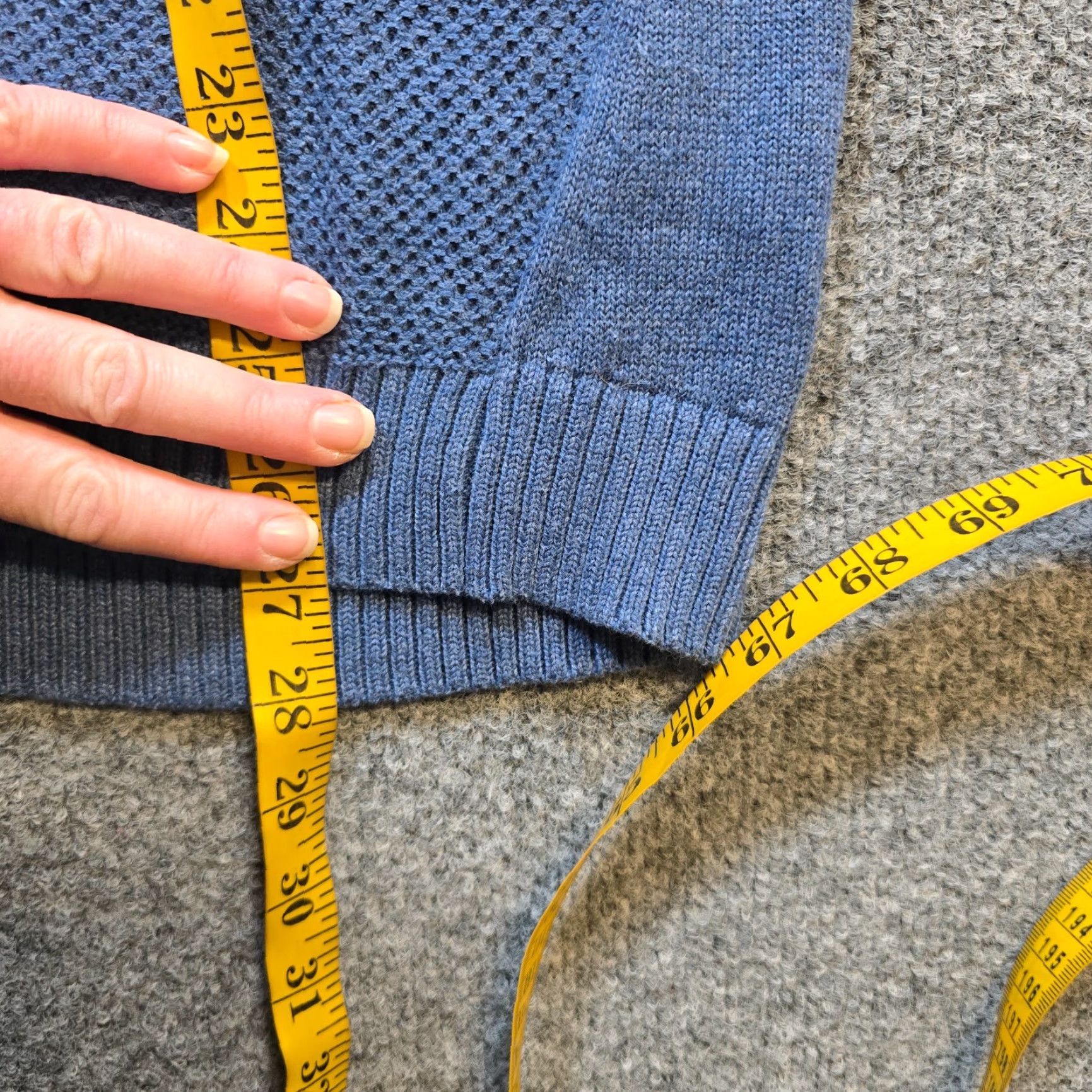 Vintage LL Bean Sweater Womens Large Blue Waffle-Knit Long Sleeve Pullover Casual Capsule Size L / US 10 / IT 46 - 6 Thumbnail