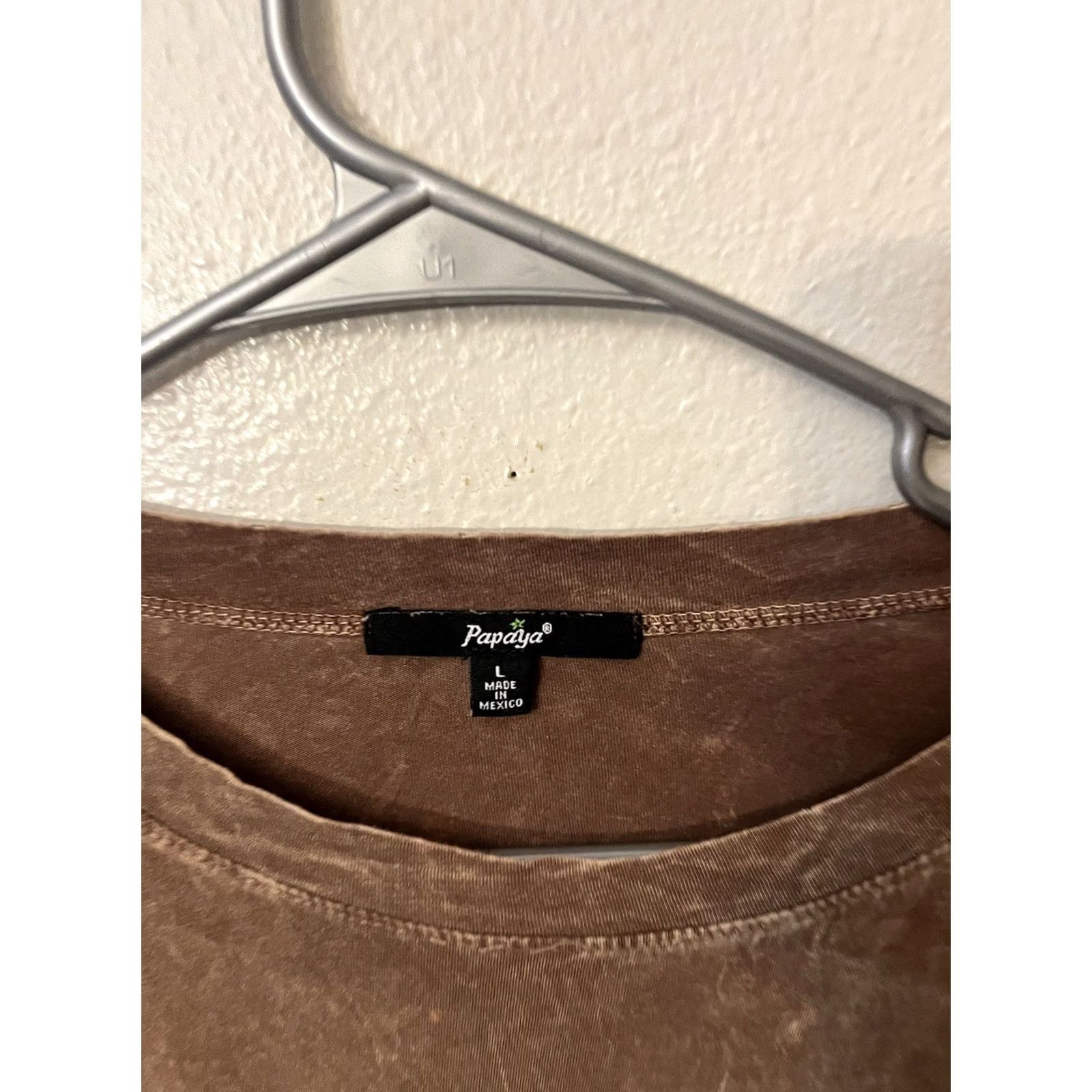 Vintage Papaya Brown Short Sleeve Shirt Large Free Spirit Graphic Top - Womens Size L / US 10 / IT 46 - 3 Thumbnail