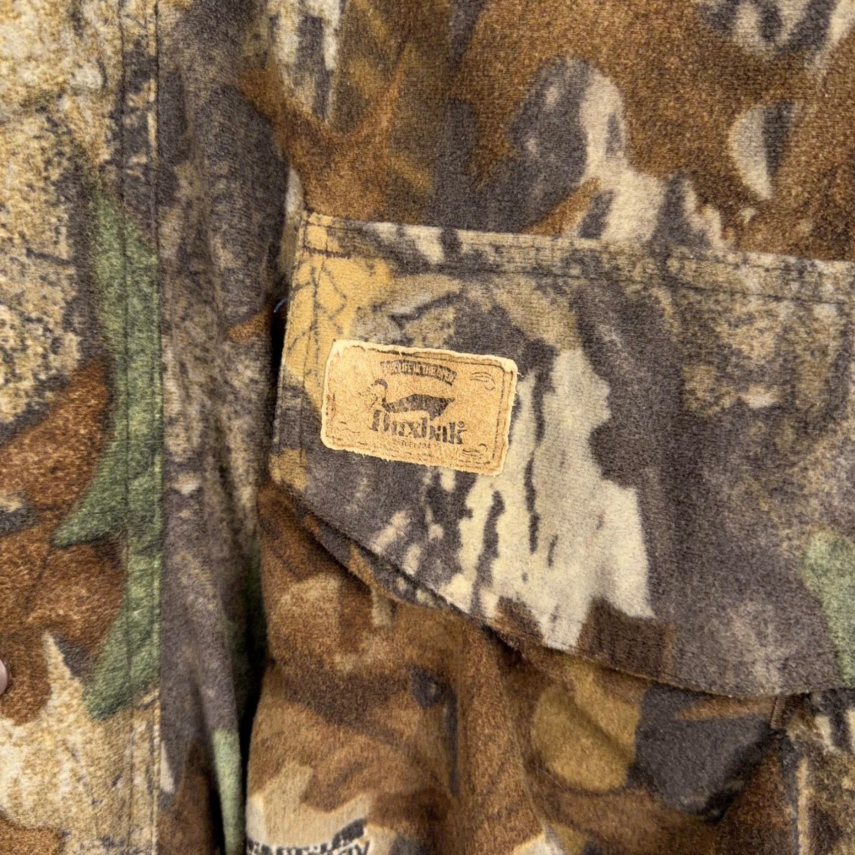 Vintage Duxbak Jacket Mens XL Camo Timber Hooded Hunting Coat Bomber Zip Off Hooded Front Pockets Outdoor USA Mens Size US XL / EU 56 / 4 - 7 Thumbnail