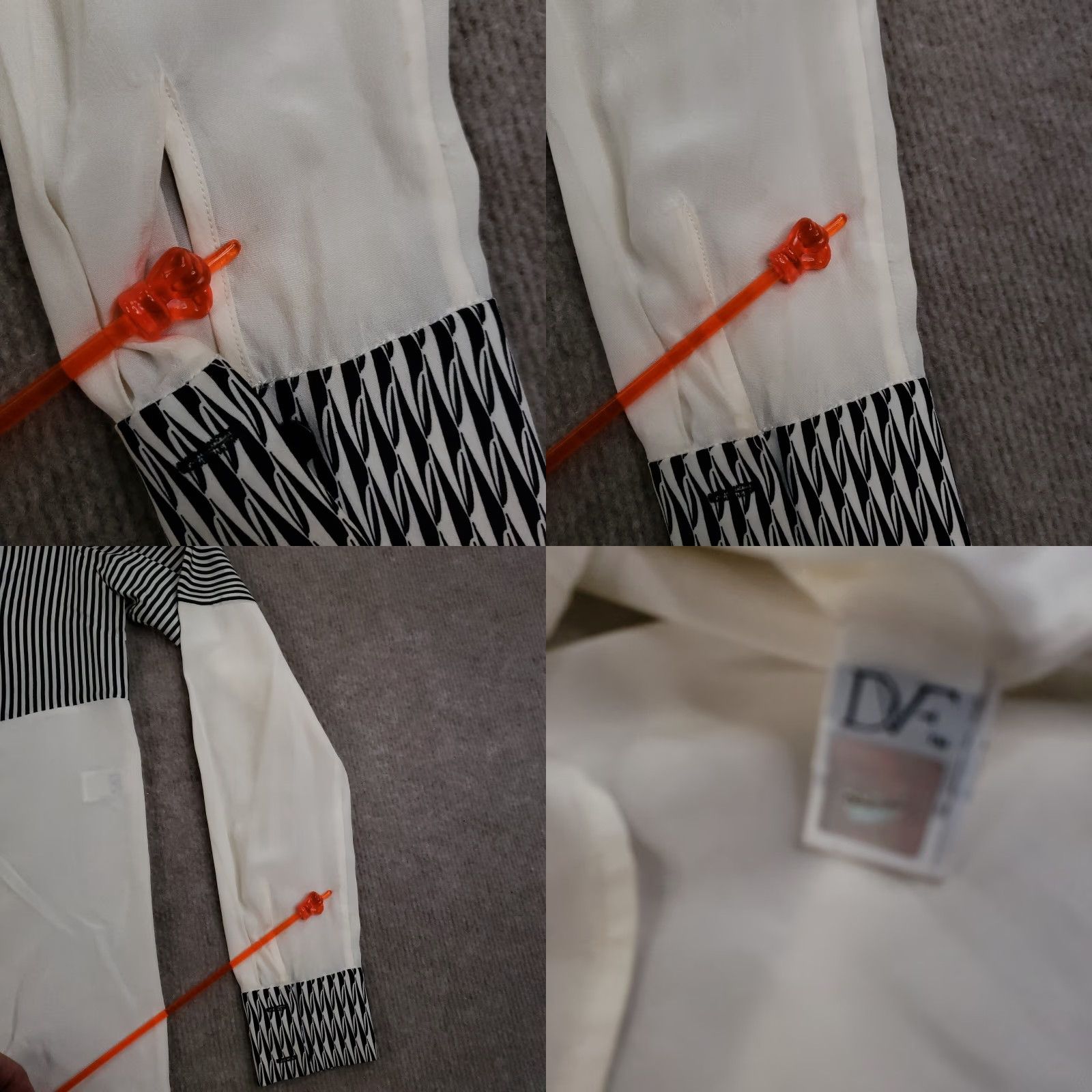 Diane von Furstenberg Diane Von Furstenburg Shirt Womens Size 0 White Silk Blouse V-Neck Button Long Sleeve Lightweight Casual Sleeve Blouse Womens Size XS / US 0-2 / IT 36-38 - 9 Thumbnail