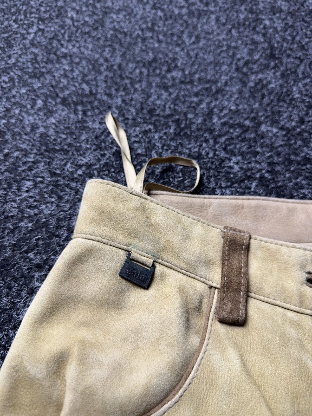 Genuine Leather Vintage 90s Western USA Soln Beige Suede Leather Pants EU38 Size 28" / US 6 / IT 42 - 9 Thumbnail