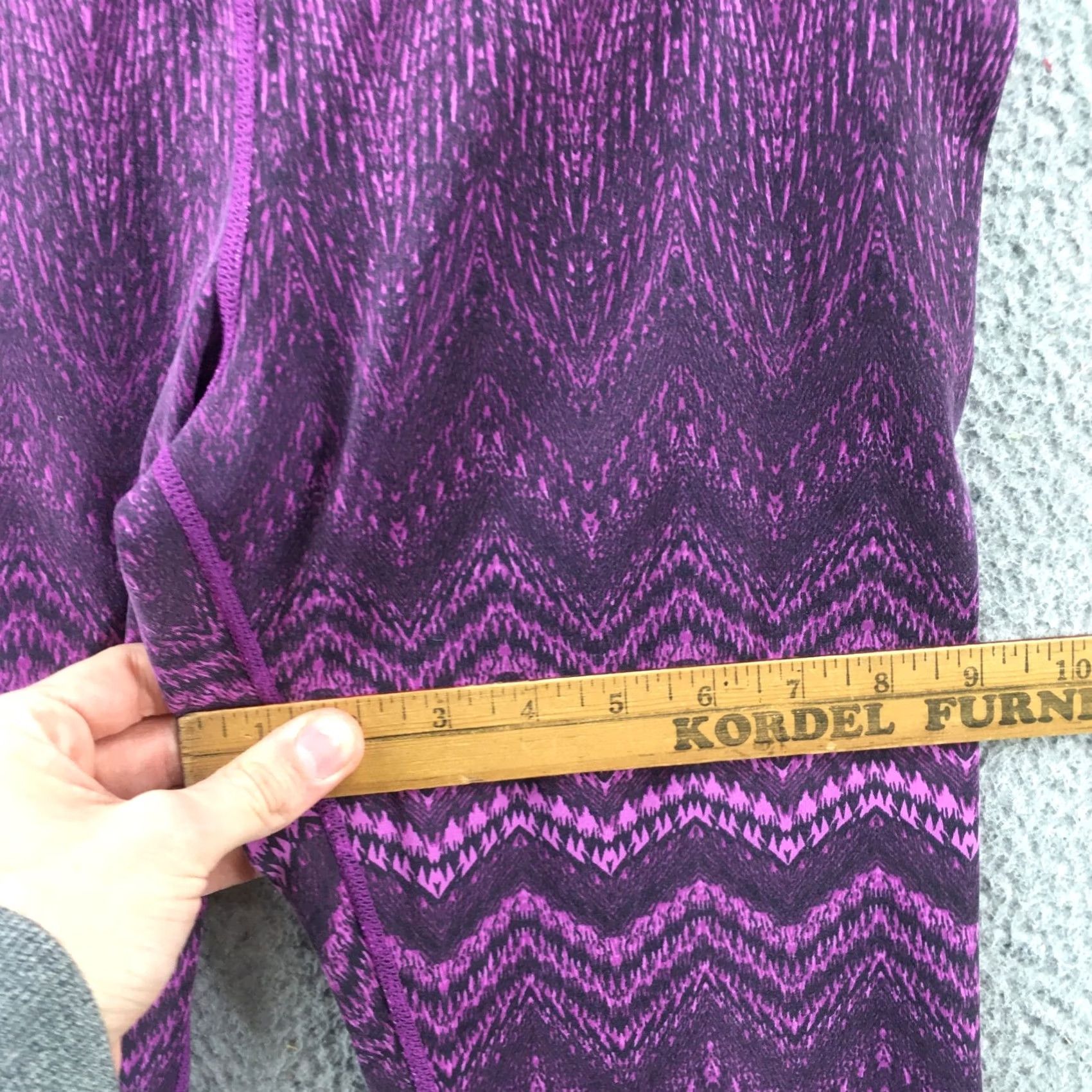 Vintage Tuff Athletics Leggings Womens M Cropped Purple Low Rise Pull On Size 32" / US 10 / IT 46 - 6 Thumbnail