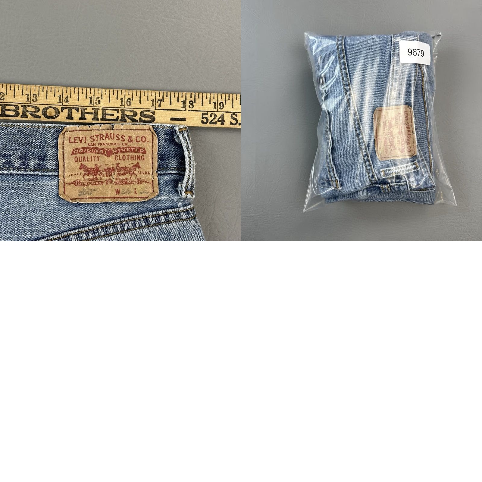 Levi's VINTAGE Levi's 550 Jeans Mens 36x30 Medium Wash Relaxed Fit Grunge 90s Logo Skate Jeans Mens Size US 36 / EU 52 - 9 Thumbnail