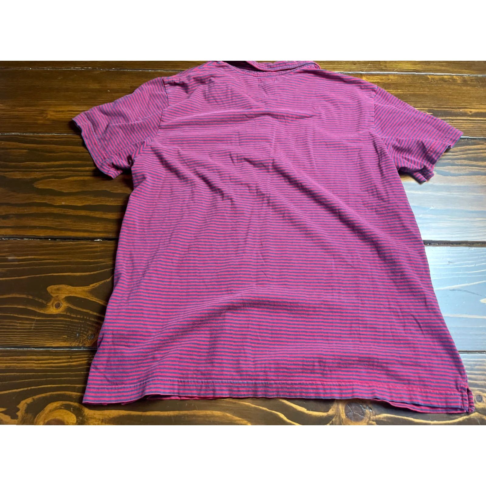 Vintage L.L. Bean Shirt Mens Large Polo Short Sleeve Striped Blue Red 100% Cotton Button Collared Vintage: No Size US L / EU 52-54 / 3 - 2 Thumbnail