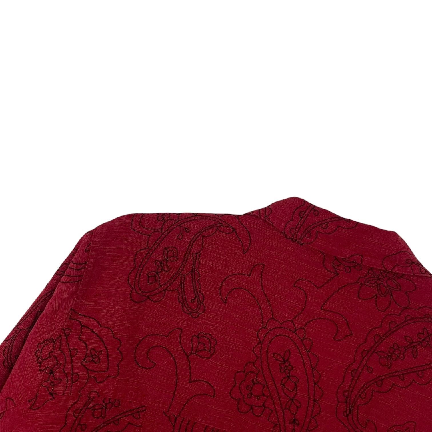 Vintage Silk Land Vtg Red & Black Paisley Embroidered Jacket Size XL / US 12-14 / IT 48-50 - 5 Thumbnail