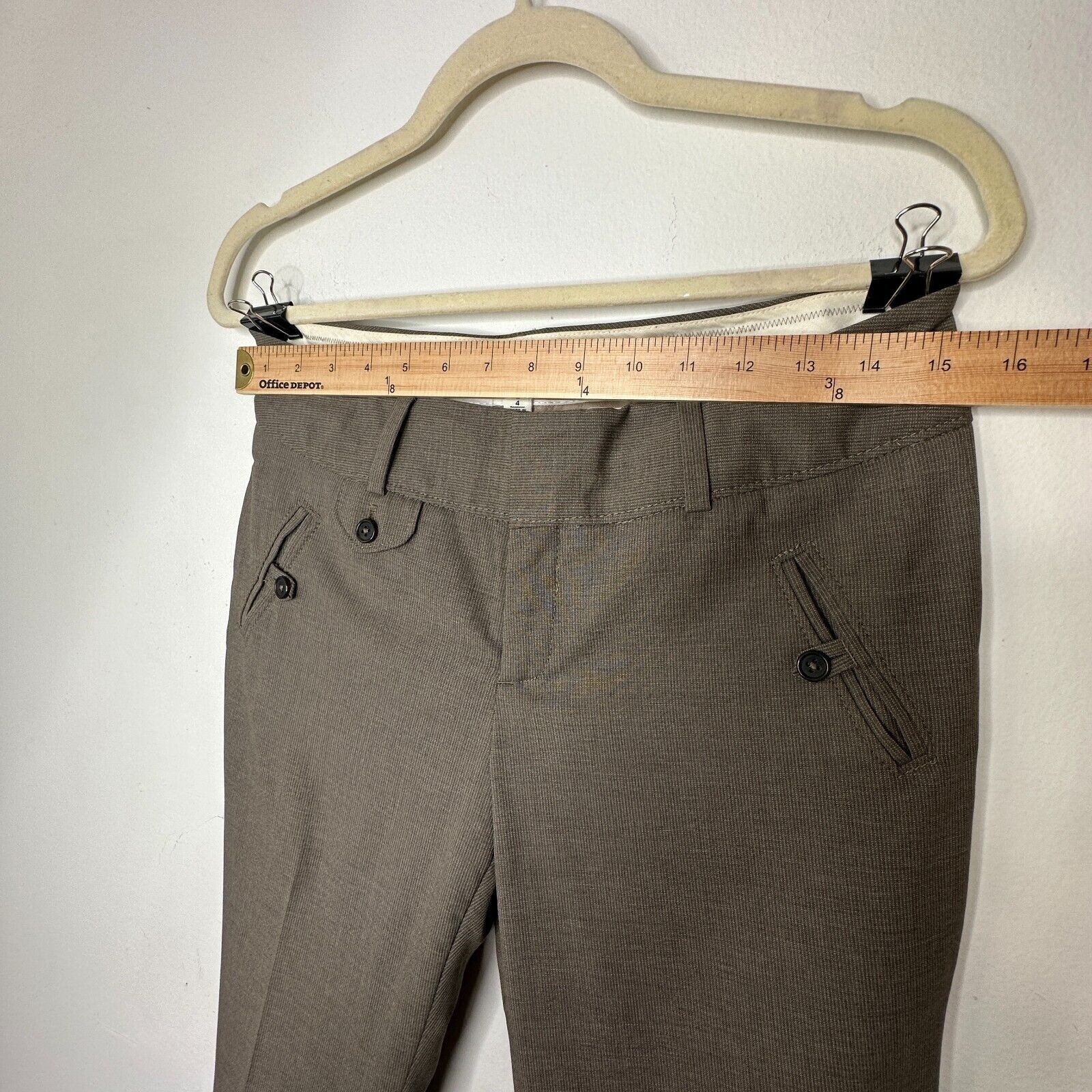 Banana Republic Banana Republic Brown Martin Fit Wide Leg Cuffed Trouser 4 Size 27" / US 4 / IT 40 - 9 Thumbnail