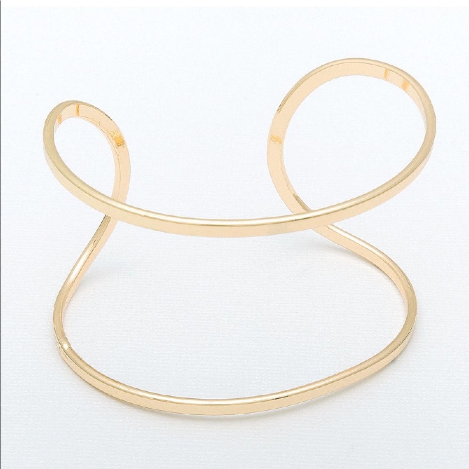 Nordstrom NEW NORDSTROM REVOLVE 14kt Gold Open Bangle Bracelet Cuff Size ONE SIZE - 1 Thumbnail