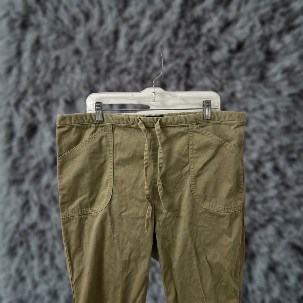 Lands' End VINTAGE Lands' End Pants Womens M 38x33 Khaki Beige Cotton Twill Drawstring Pockets Straight Leg 90s USA Size 32" / US 10 / IT 46 - 1 Thumbnail