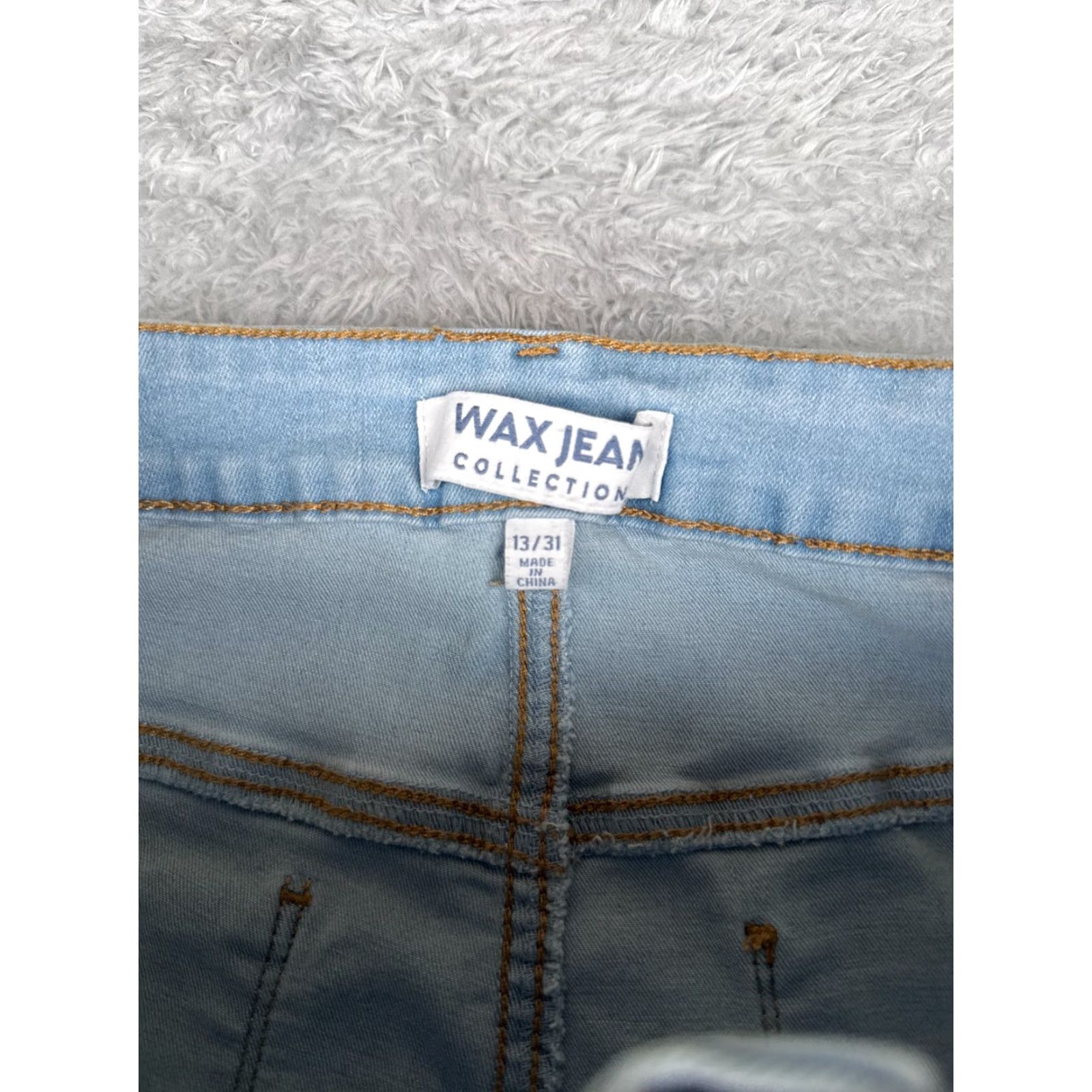 Vintage WAX JEAN Womens Jeans Flared Mid Rise Light Wash Denim 29x31 Juniors 13 Blue Cotton Blend Vintage: No Size 34" / US 12 / IT 48 - 6 Thumbnail