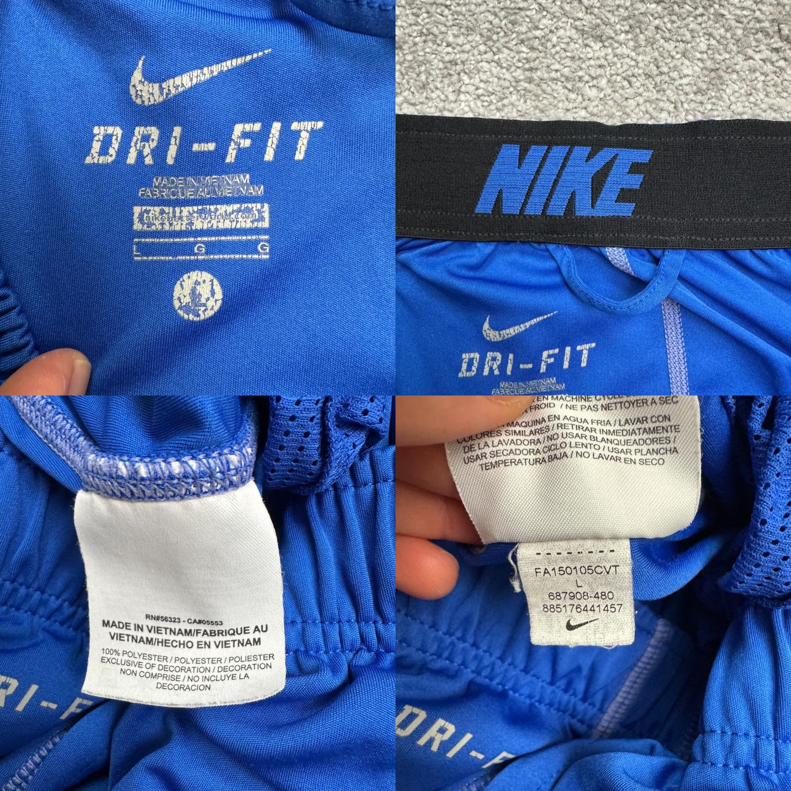 Nike Nike Dri-Fit Athletic Shorts Mens Large Royal Blue Elastic Waist Active Running Casual Sports Athleisure Size US 33 - 8 Thumbnail