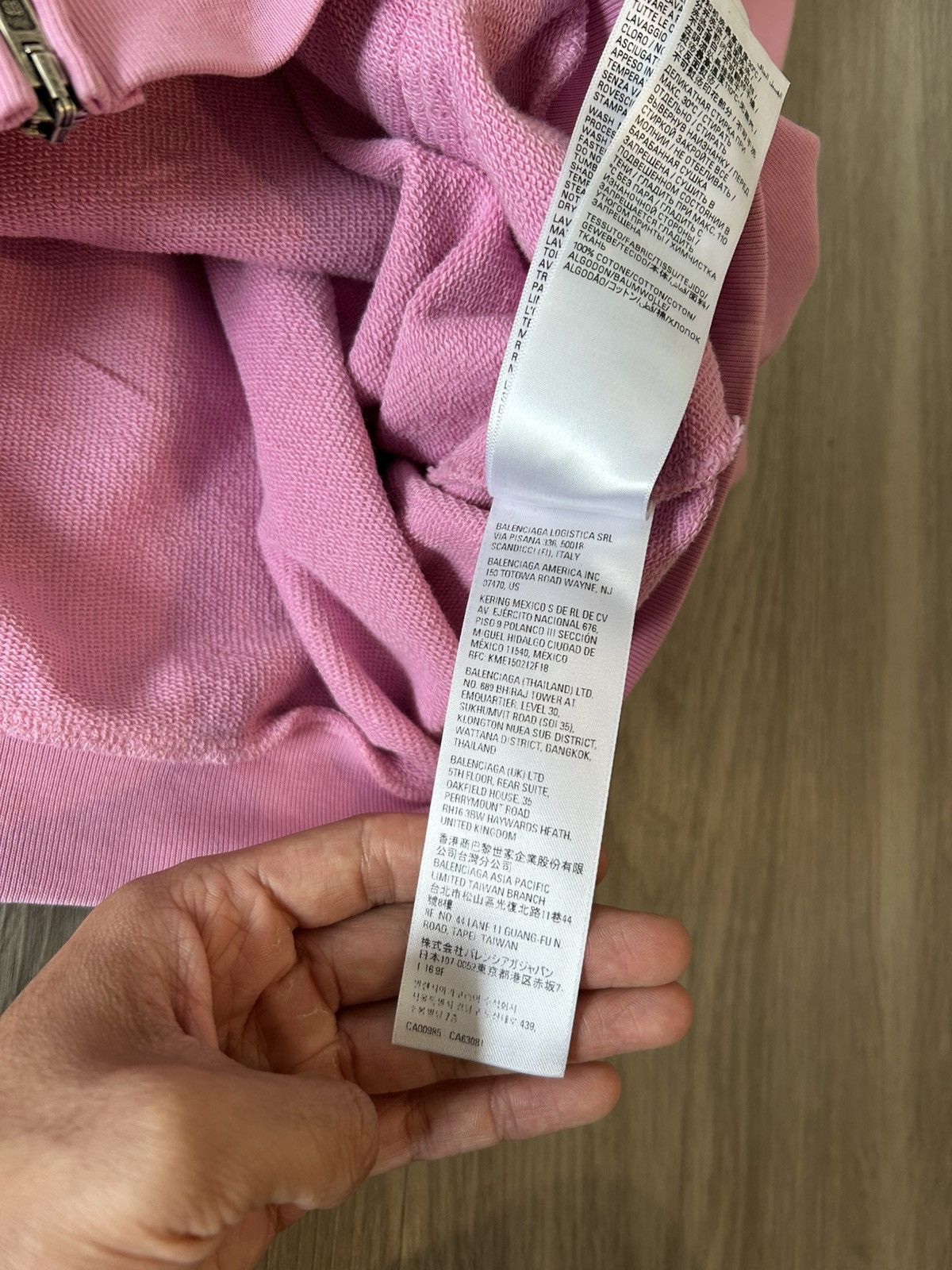 Balenciaga Balenciaga Pink Offshore Zip Up Hoodie Size Small Size US S / EU 44-46 / 1 - 18 Thumbnail