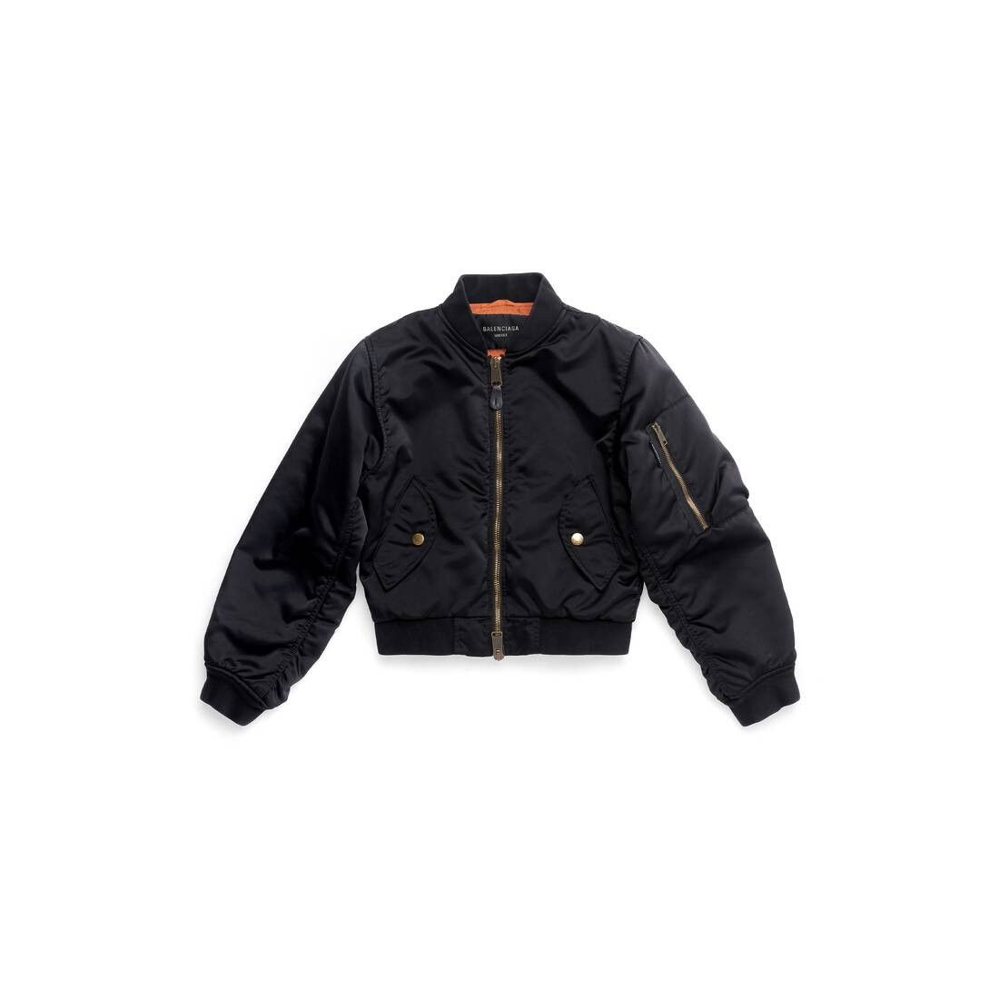 o1bcso1str0525 Shrunk Bomber Jacket in Black