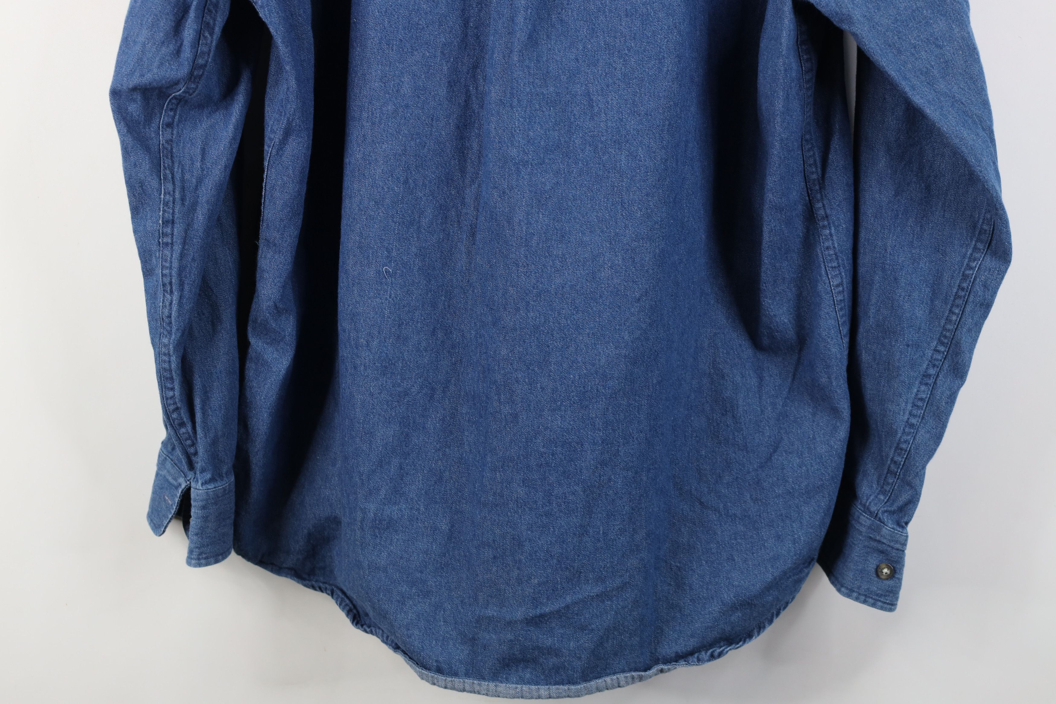 Vintage Vintage 90s Streetwear Denim Jean Collared Button Down Shirt Size US L / EU 52-54 / 3 - 13 Thumbnail