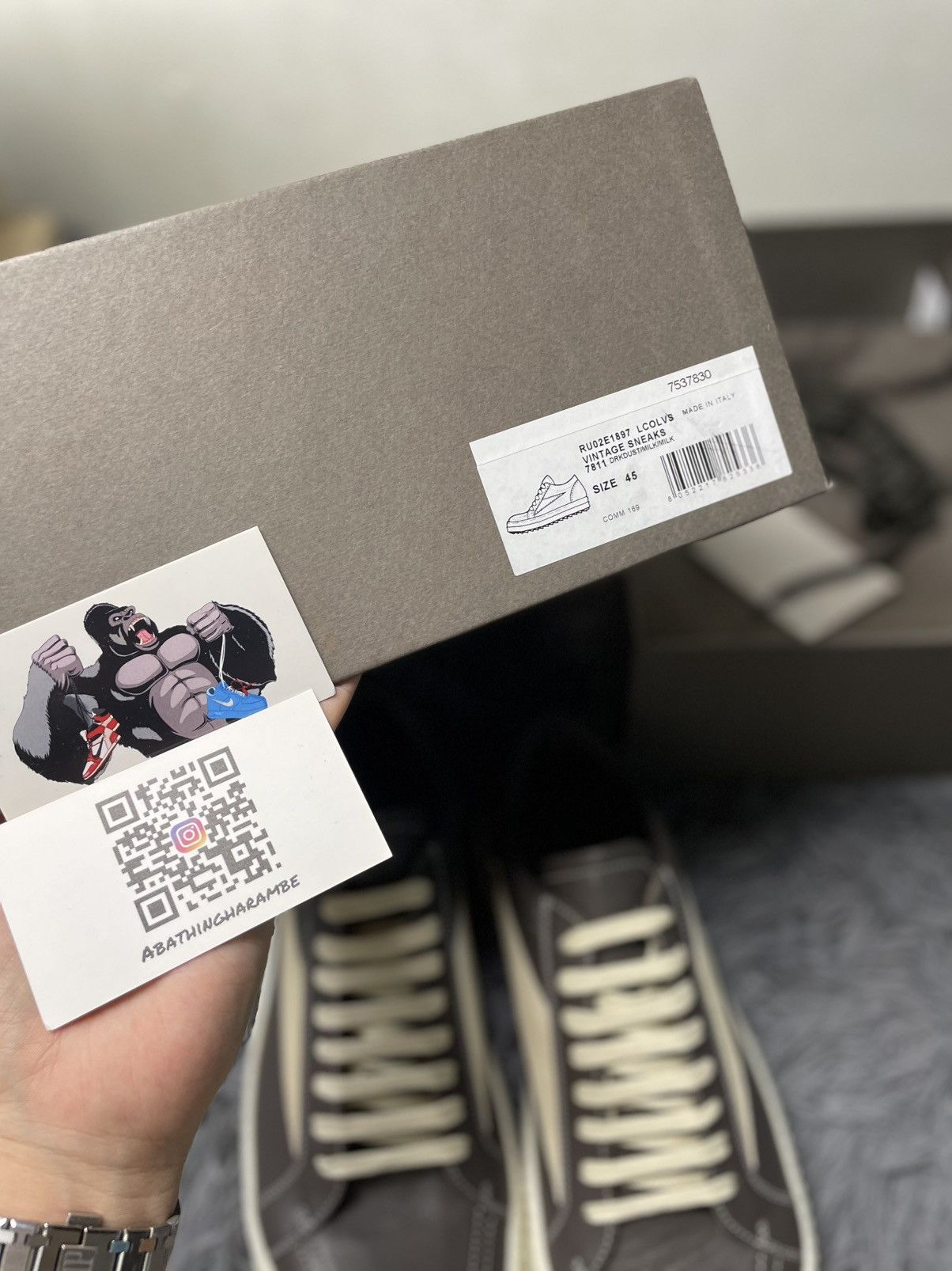 Rick Owens Rick Owens Vintage Sneaks Leather DrkDust/Milk Size US 12 / EU 45 - 9 Thumbnail