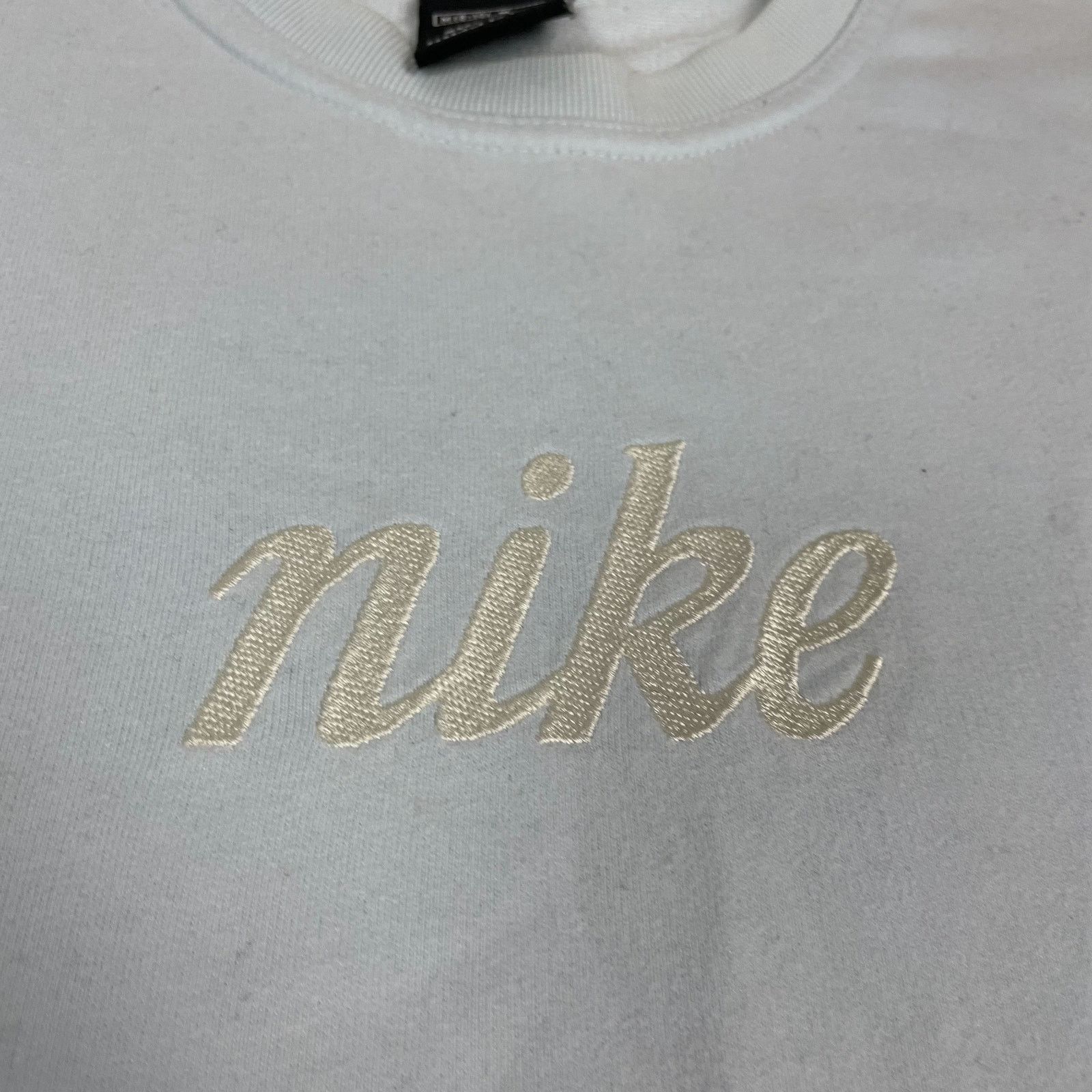 Nike × Vintage Nike Women's Blue Spellout Pullover Sweatshirt Medium 8-10 Size M / US 6-8 / IT 42-44 - 3 Thumbnail