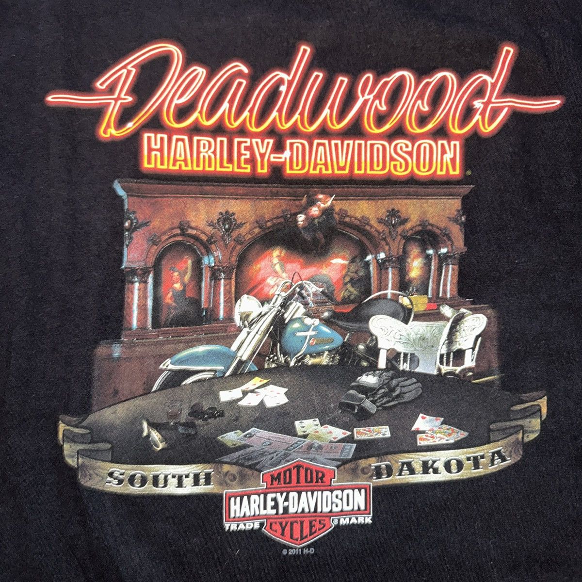 Harley Davidson Vintage 2011 Harley-Davidson 2XL Tee, Worn once South Dakota Size US XXL / EU 58 / 5 - 7 Thumbnail