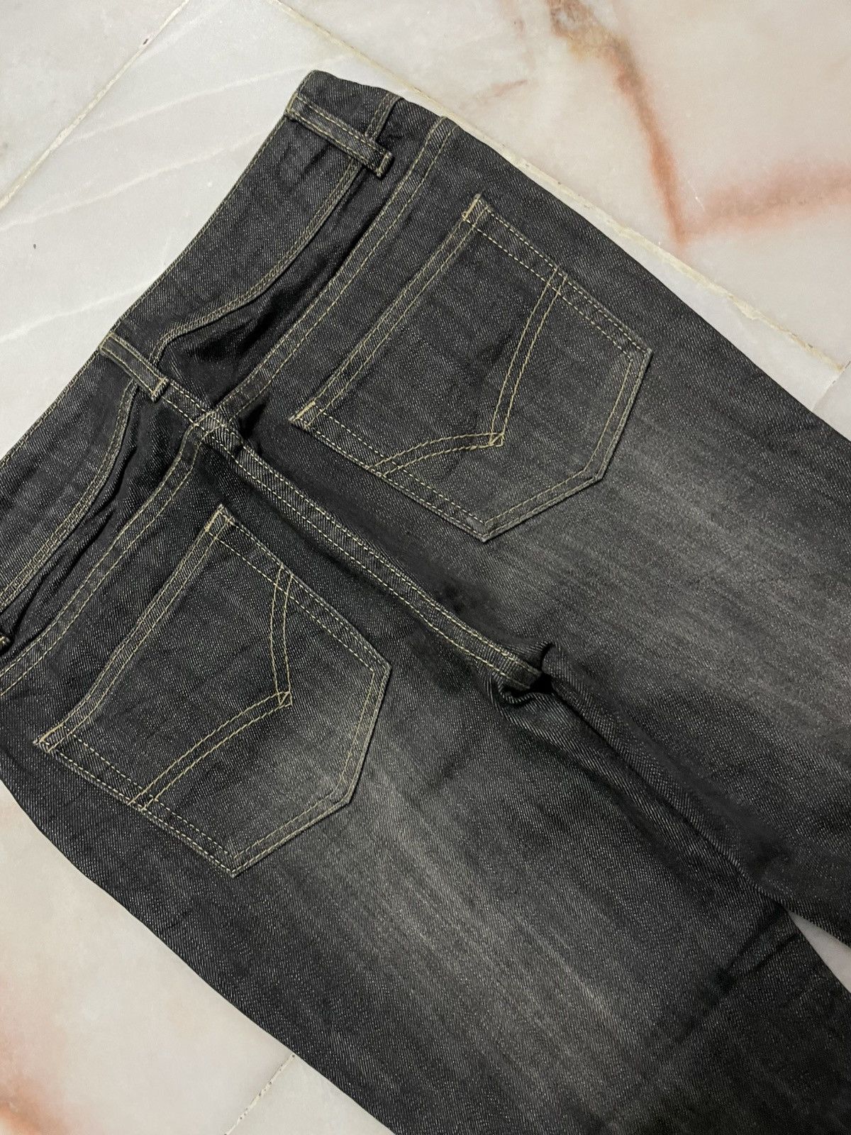 Vintage 💥Flared💥Japanese Sand Washed Bootcut Jeans Streetwear Style Size 28" / US 6 / IT 42 - 9 Thumbnail