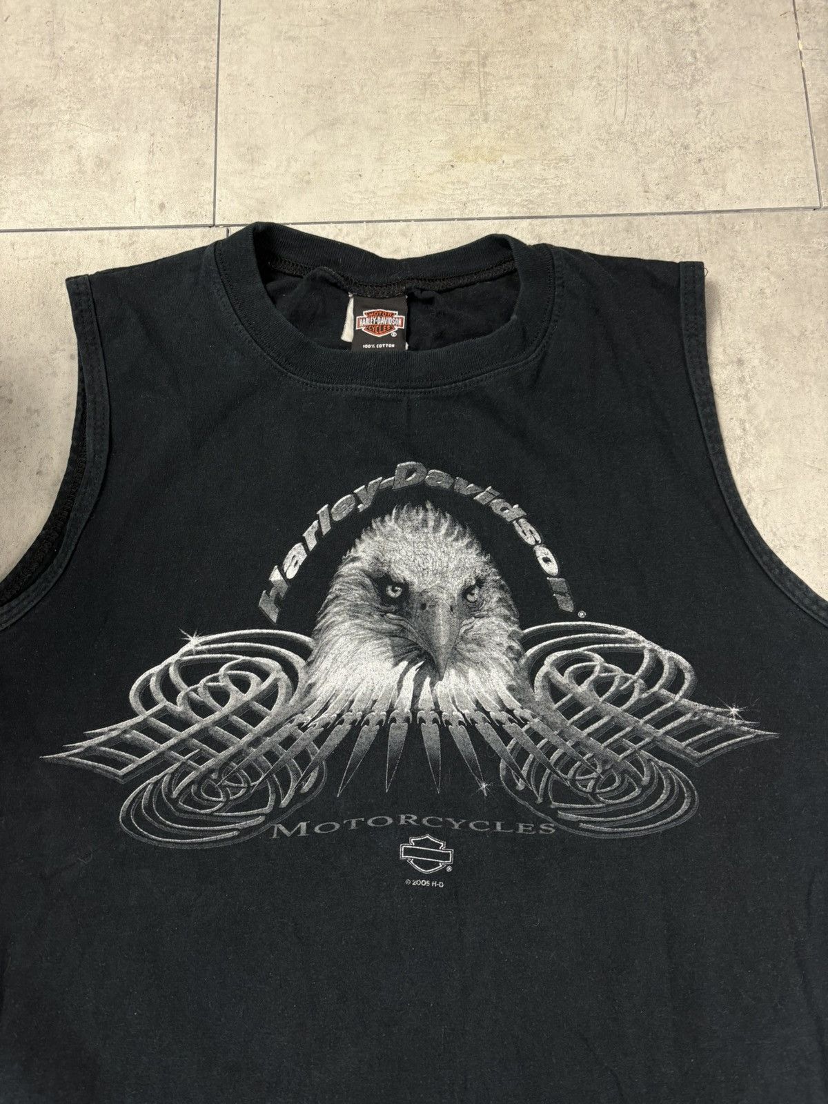 Harley Davidson VNTG Harley-Davidson Eagle Graphic Sleeveless T-Shirt Black Size US L / EU 52-54 / 3 - 1 Thumbnail