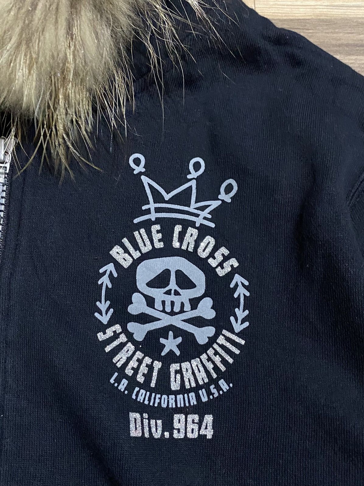 Japanese Brand BLUE CROSS SKULL FUR HOODIES Size M / US 6-8 / IT 42-44 - 5 Thumbnail