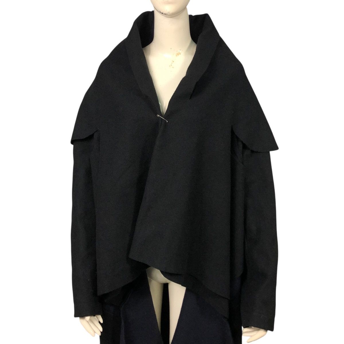 Comme des Garcons 🔥VINTAGE 2003 CAPE JACKET WOOL OVERSIZE ASYMMETRIC DRAPED Size US M / EU 48-50 / 2 - 7 Thumbnail
