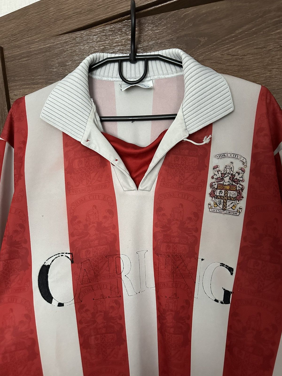 Asics 1994/1995 Stoke City Asics Vintage Soccer Jersey T-Shirt Kit Size US L / EU 52-54 / 3 - 5 Thumbnail