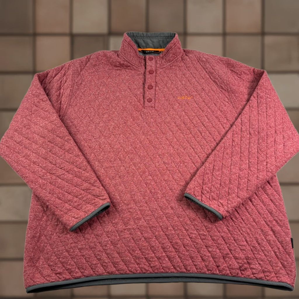 Orvis Orvis Sweatshirt Mens 2XL Red Quilted Snap Pullover Mock Neck Sweater Casual Size US XXL / EU 58 / 5 - 1 Thumbnail