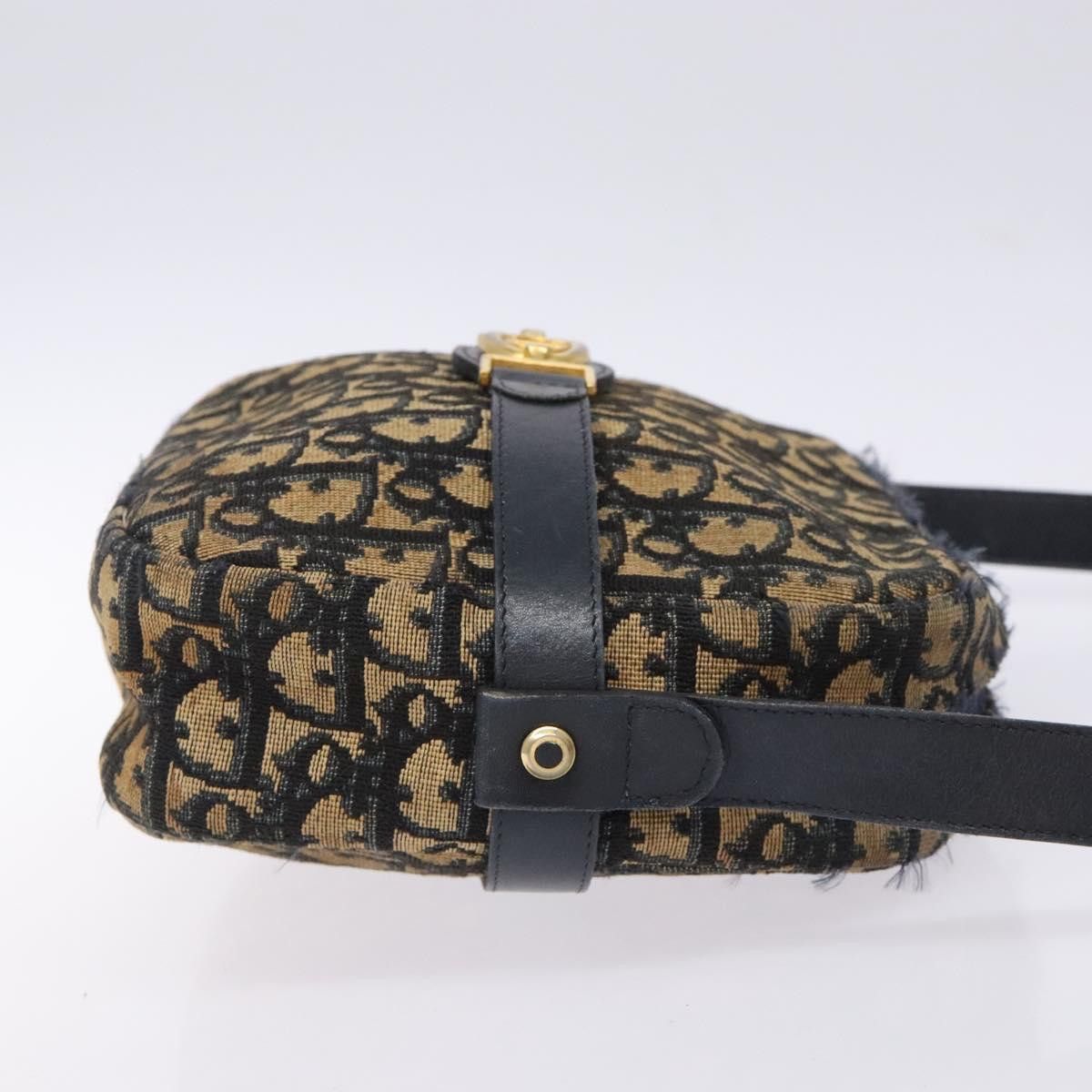 Dior DIOR Trotter Canvas Shoulder Bag Navy Gold Size ONE SIZE - 4 Thumbnail