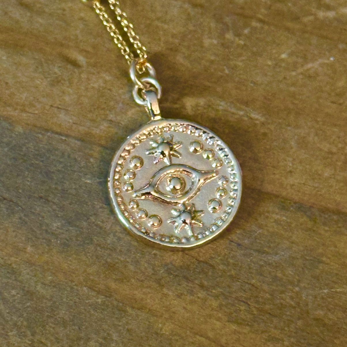 Vintage Vintage gold tone evil eye pendant necklace Size ONE SIZE - 3 Thumbnail