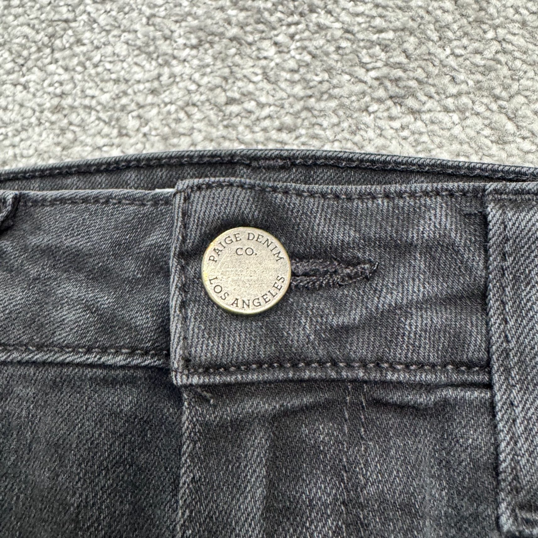 Paige Paige Verdugo Jeans Womens 26 Black Distressed Ankle 27 Inseam Regular 26x27 Denim Cotton Blend 5-Pocket Logo Belt Loops Zipper Button Size 26" / US 2 / IT 38 - 5 Thumbnail