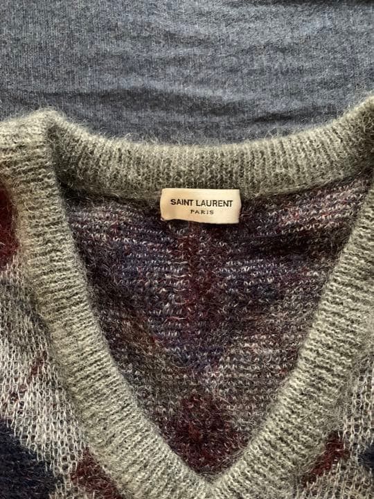 Saint Laurent Paris Saint Laurent Paris FW14 Argyle Knit Vest - Hedi Slimane Size US S / EU 44-46 / 1 - 3 Thumbnail