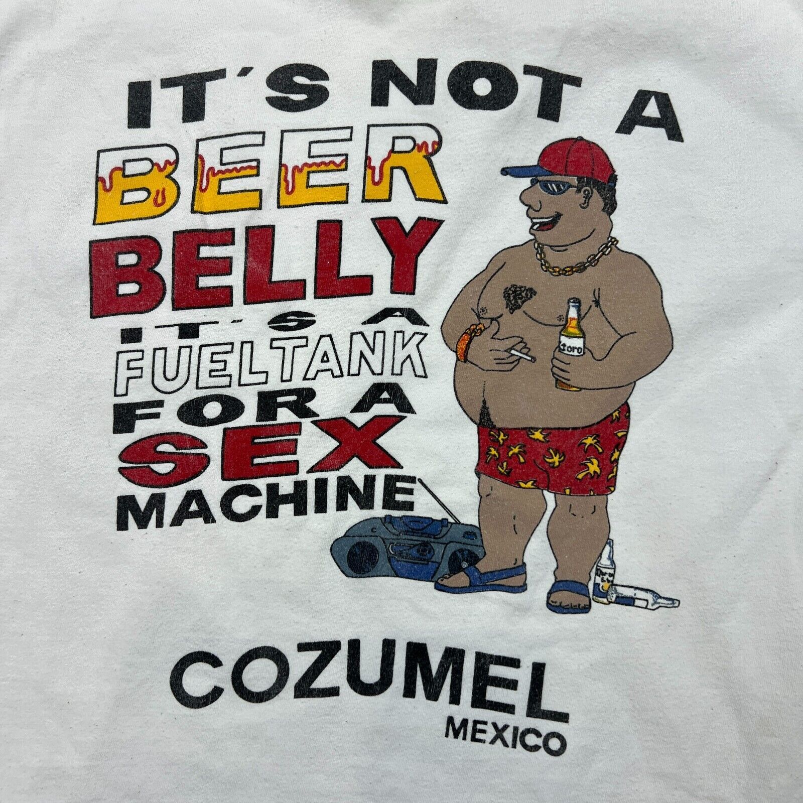 Vintage 90s It's Not a Beer Belly Sex Machine T Shirt XL Funny Tee Size US XL / EU 56 / 4 - 2 Thumbnail