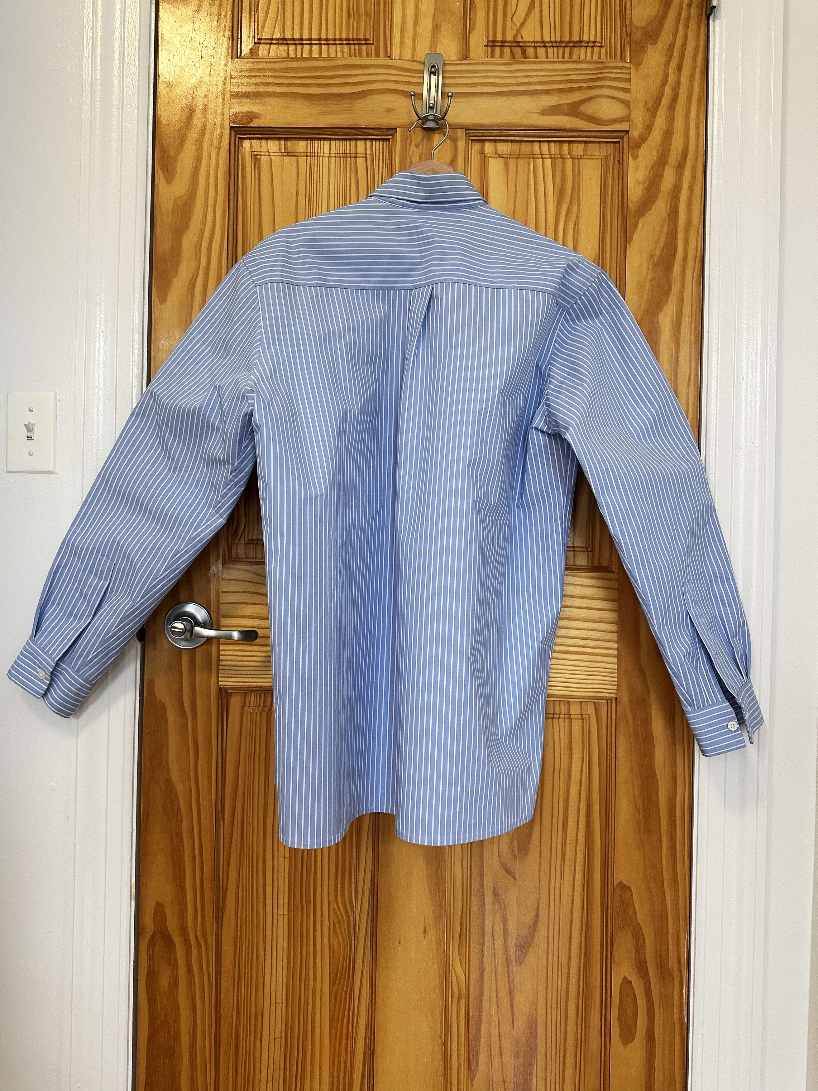 Martine Rose Martine Rose Bonded Oversized Blue Pinstripe Shirt Size US L / EU 52-54 / 3 - 2 Thumbnail