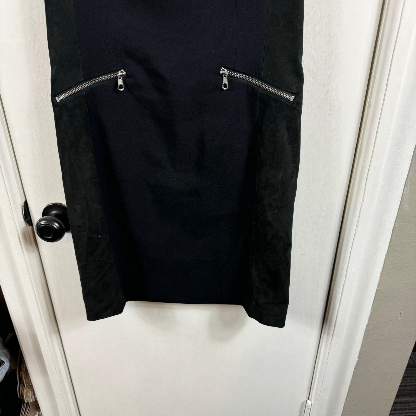 Rag & Bone Rag & Bone Lauren Black Stretch Crepe Leather Suede Panel D Size M / US 6-8 / IT 42-44 - 5 Thumbnail