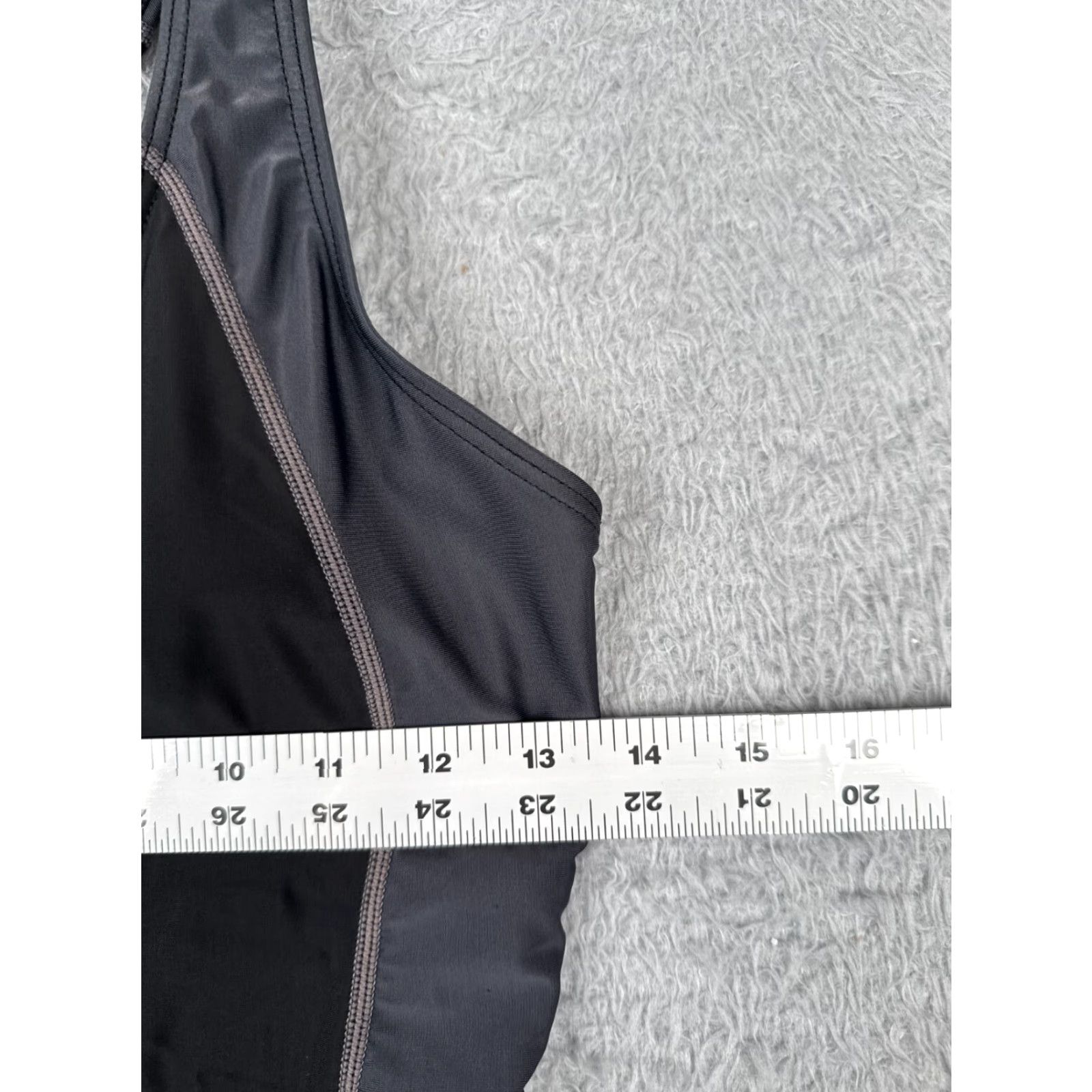 Womens Swimsuit Tank Racerback Nylon Spandex Blend UPF50 Black Gray One Piece M Surf