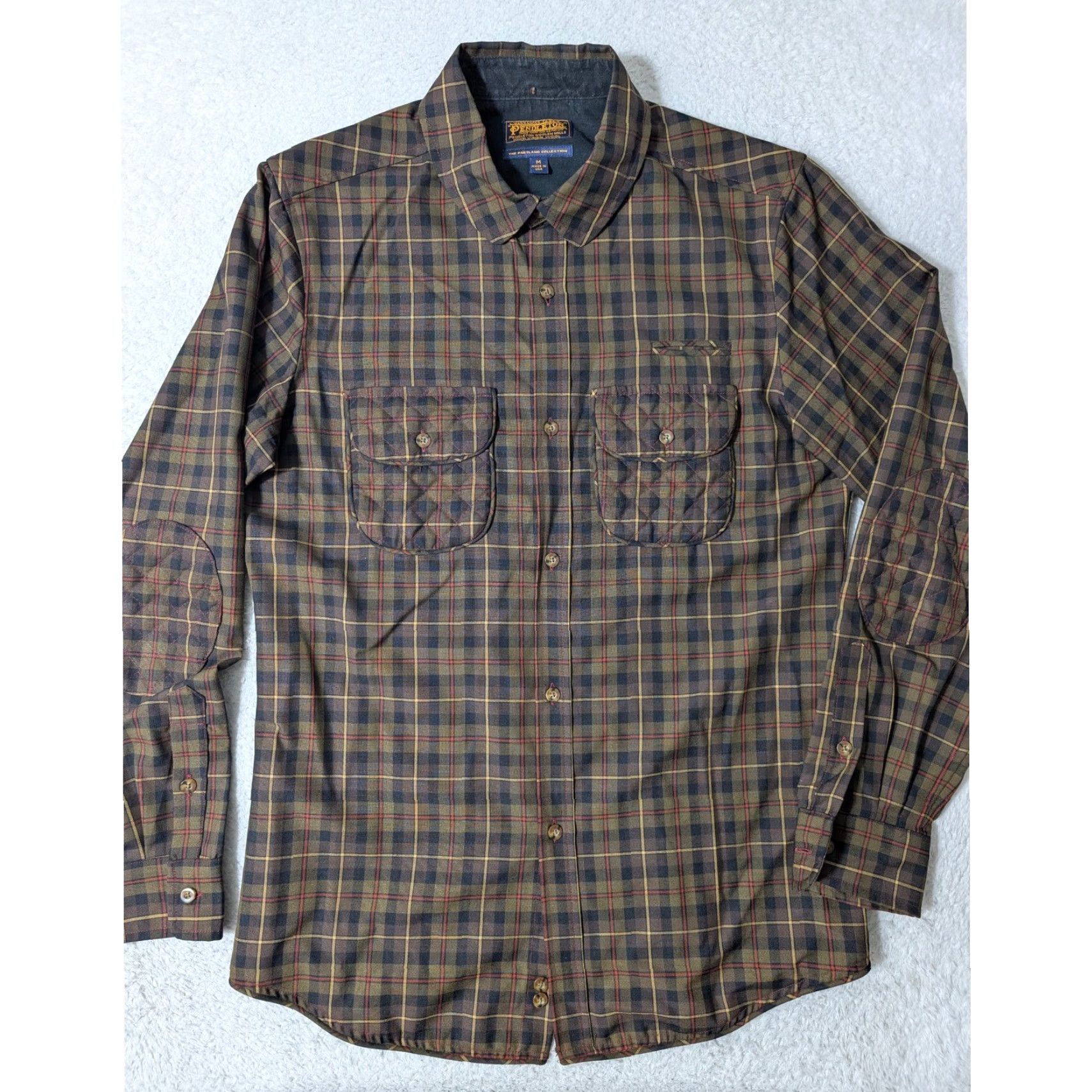 Pendleton Pendleton Portland Collection Shirt Mens M Brown Plaid L/S Wool Quilted Patches Size US M / EU 48-50 / 2 - 4 Thumbnail