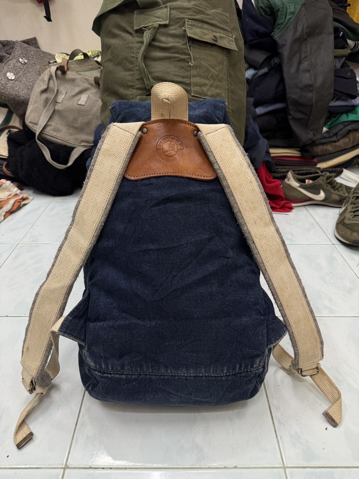 Overland 🔥🔥🔥ARCHIVE OVERLAND DENIM LEATHER BAGPACK Size ONE SIZE - 3 Thumbnail