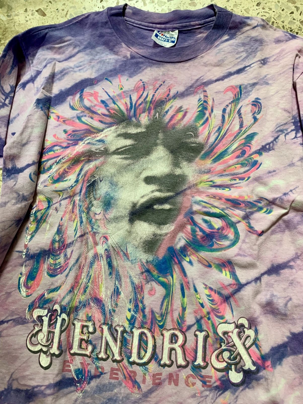 Vintage Vintage 90s Jimi Hendrix Experience TieDye Tee Single Stitch Size US L / EU 52-54 / 3 - 2 Thumbnail